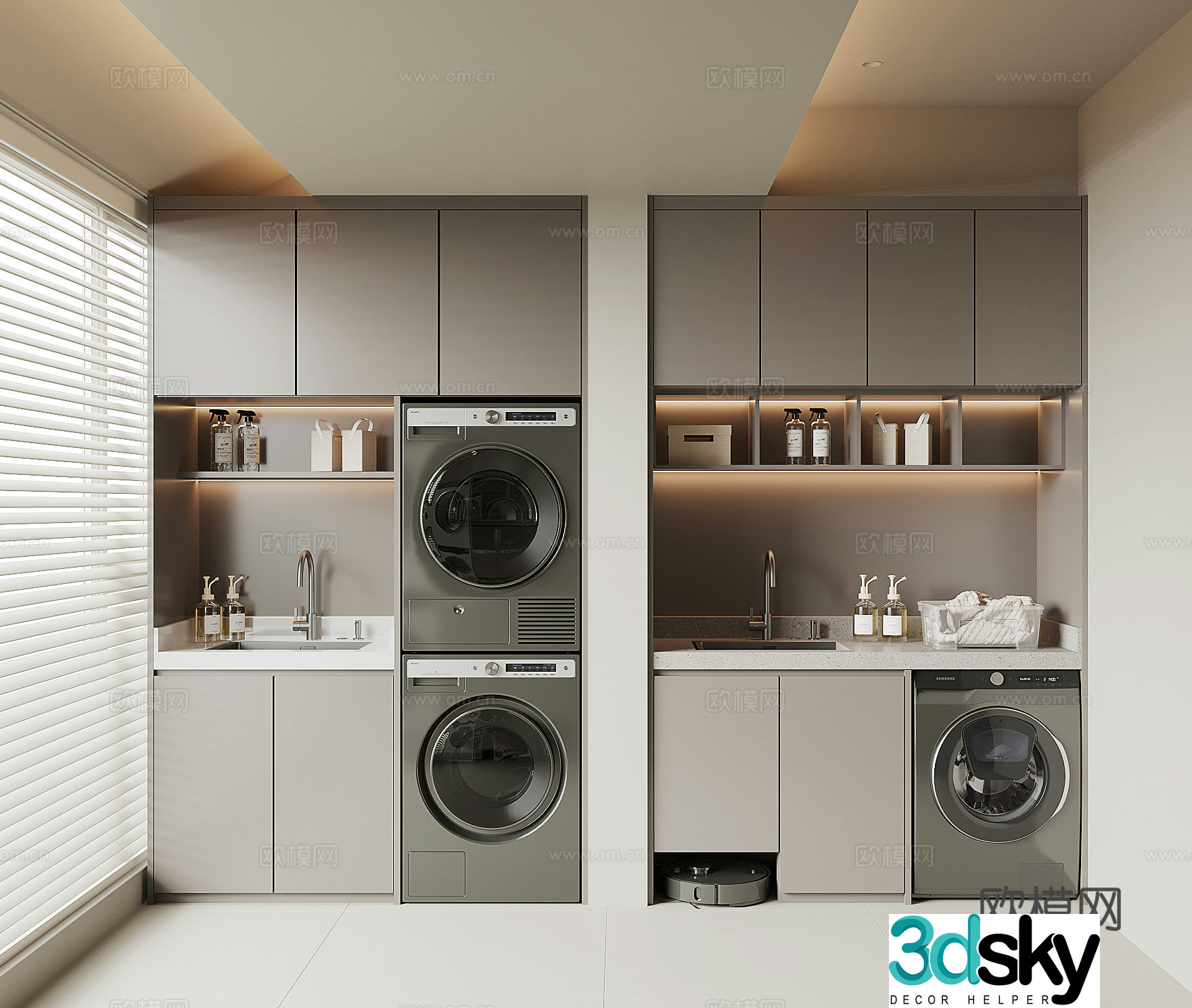 Modern washing machine cabinet 3d model