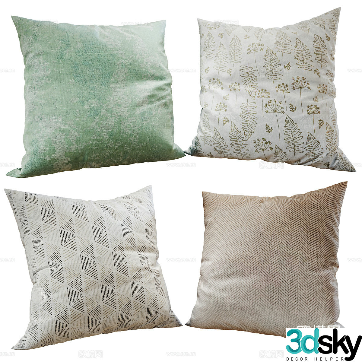 New Chinese style fabric sofa pillow 3D model