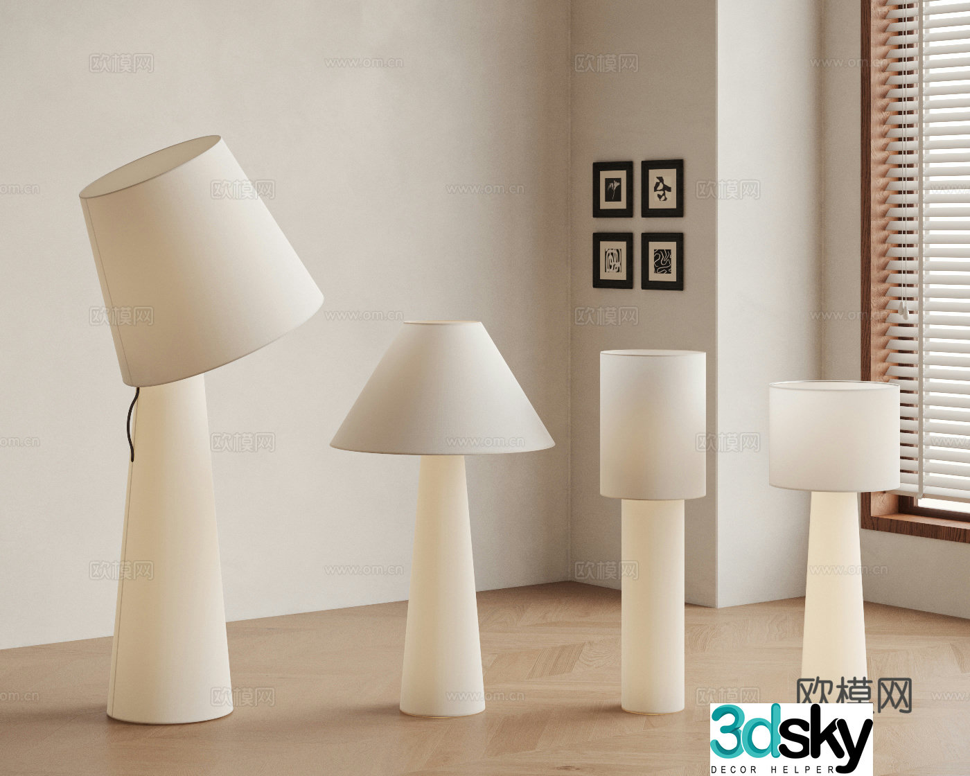 Modern floor lamp Fabric floor lamp Wasabi wind floor lamp Mushroom floor lamp 3D model