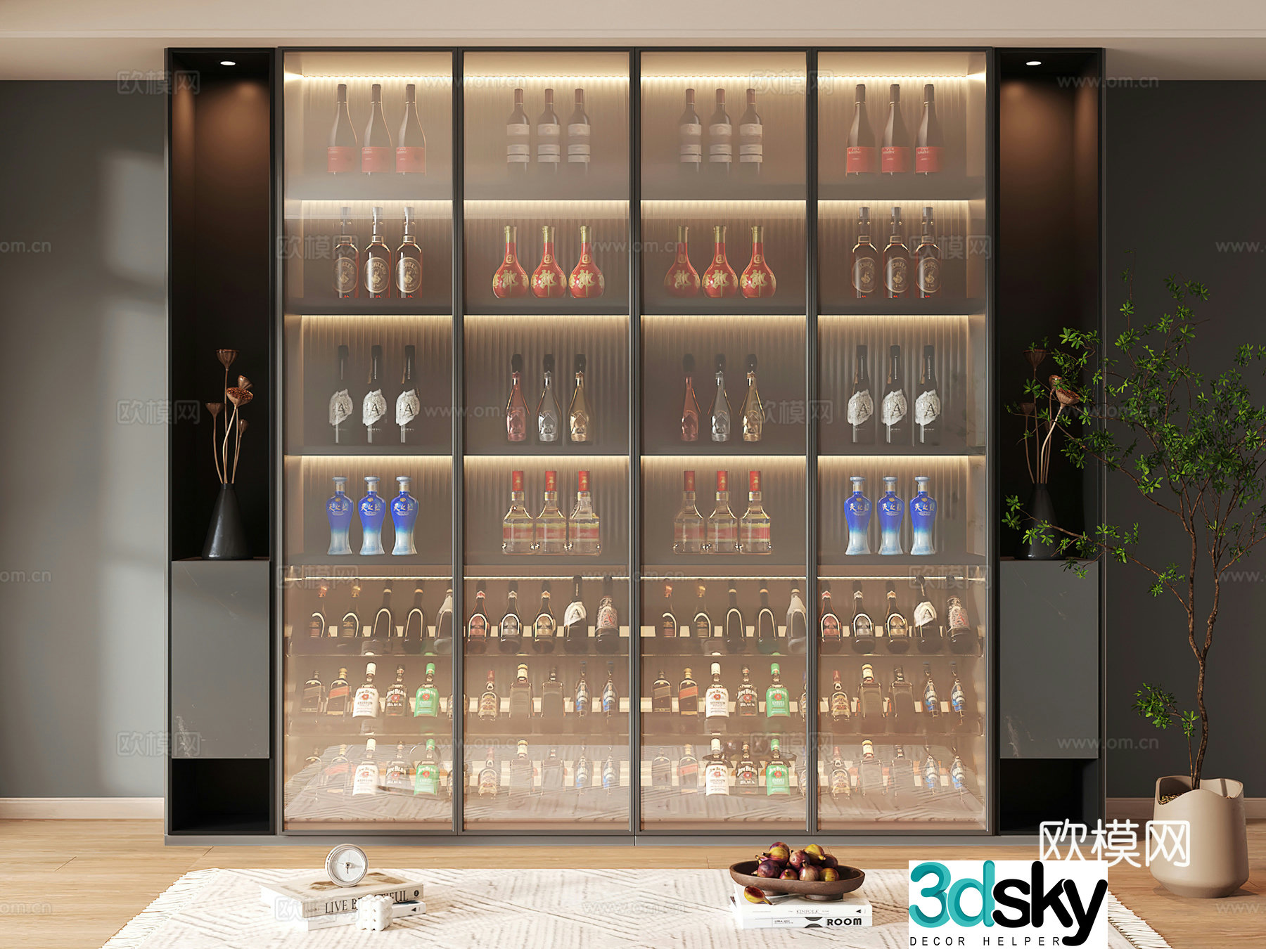 Wine cabinet design Wine cabinet red wine cabinet bar wine cabinet partition wine cabinet 3D model