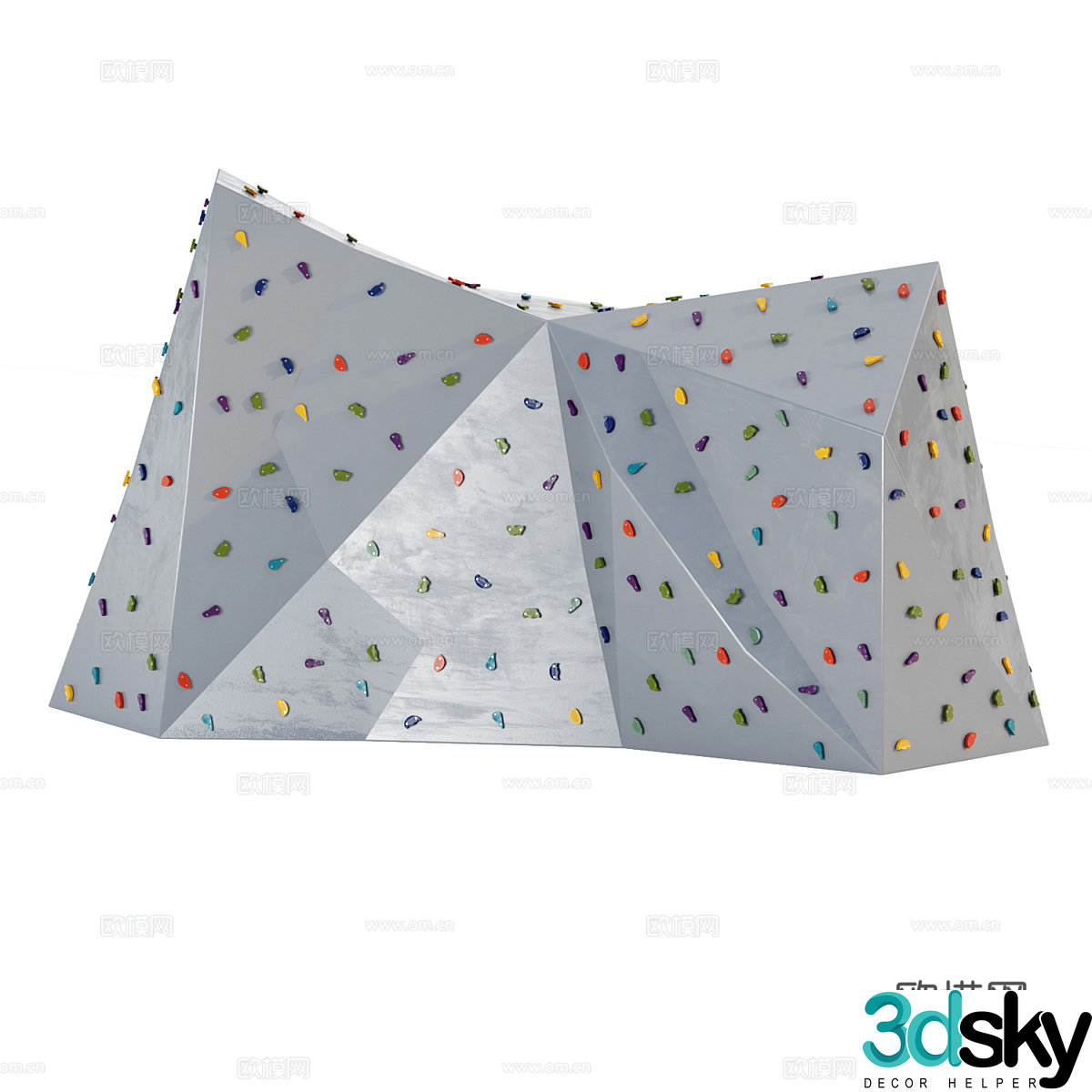 Rock climbing wall 3d model