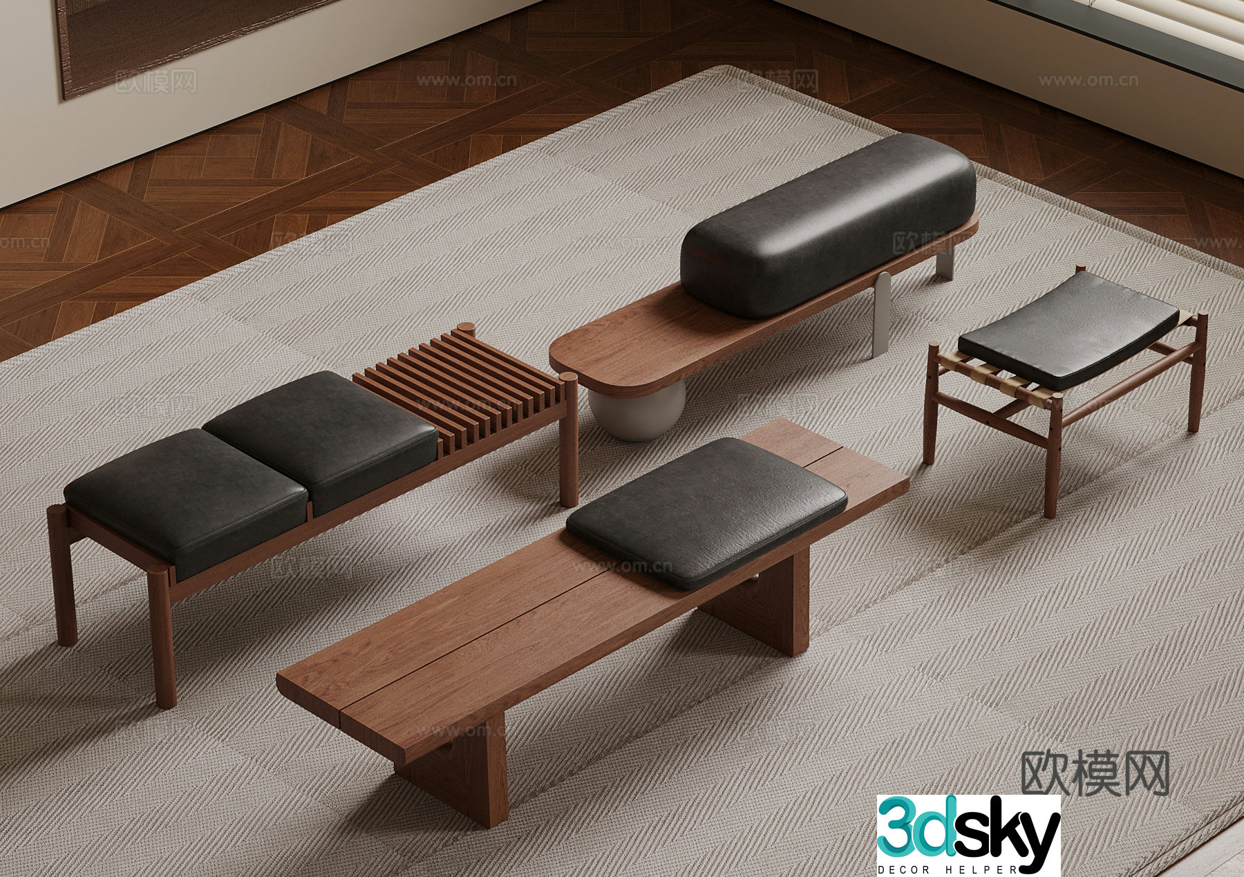 Other stools medieval bench bench 3d model 3d model