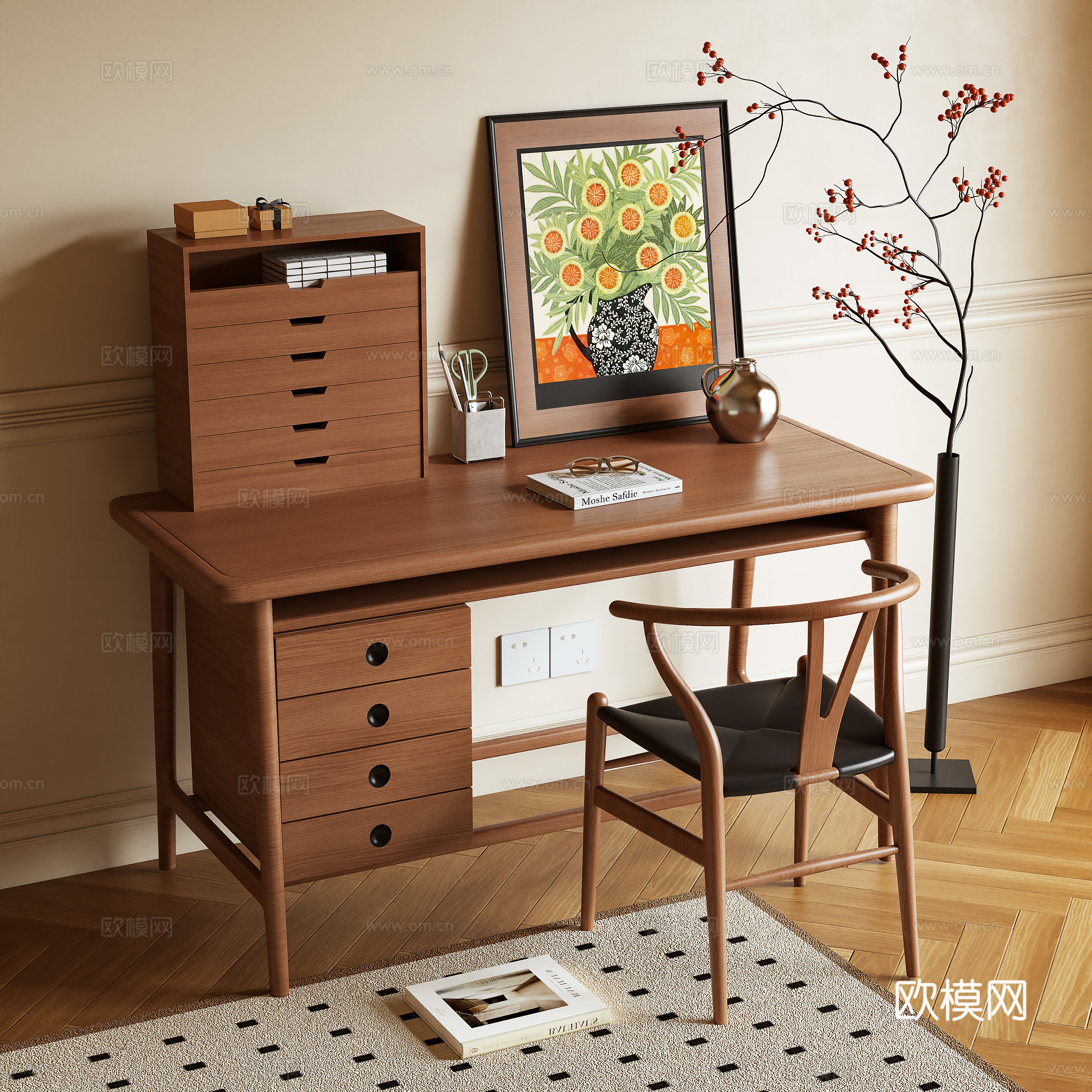 Log Wind Desk 3D Model