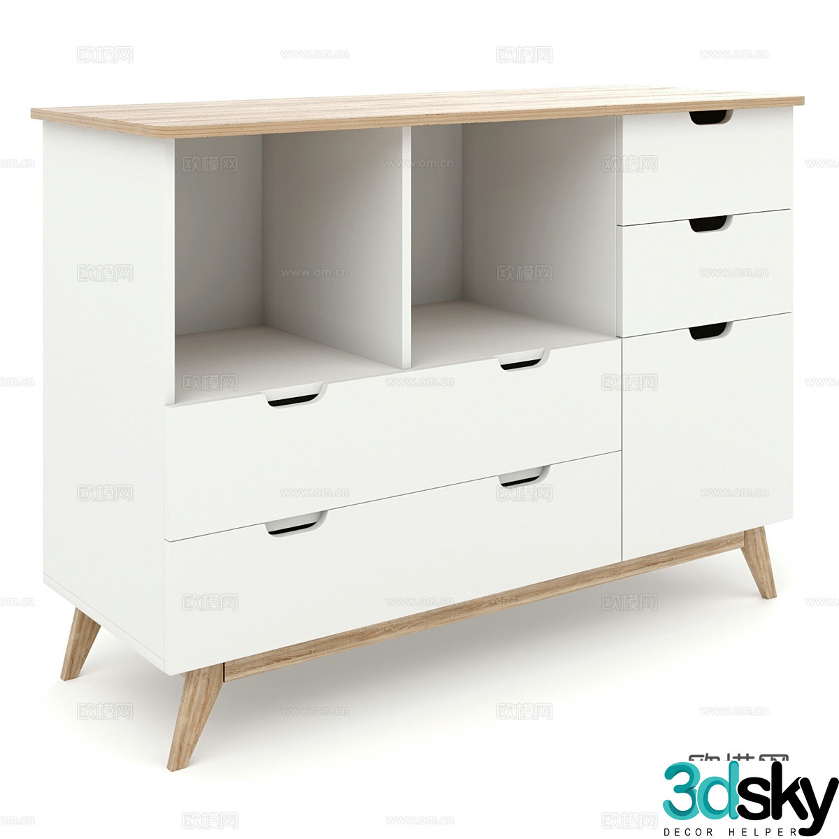 Nordic simple dining sideboard decorative sideboard simple cabinet low cabinet 3D model