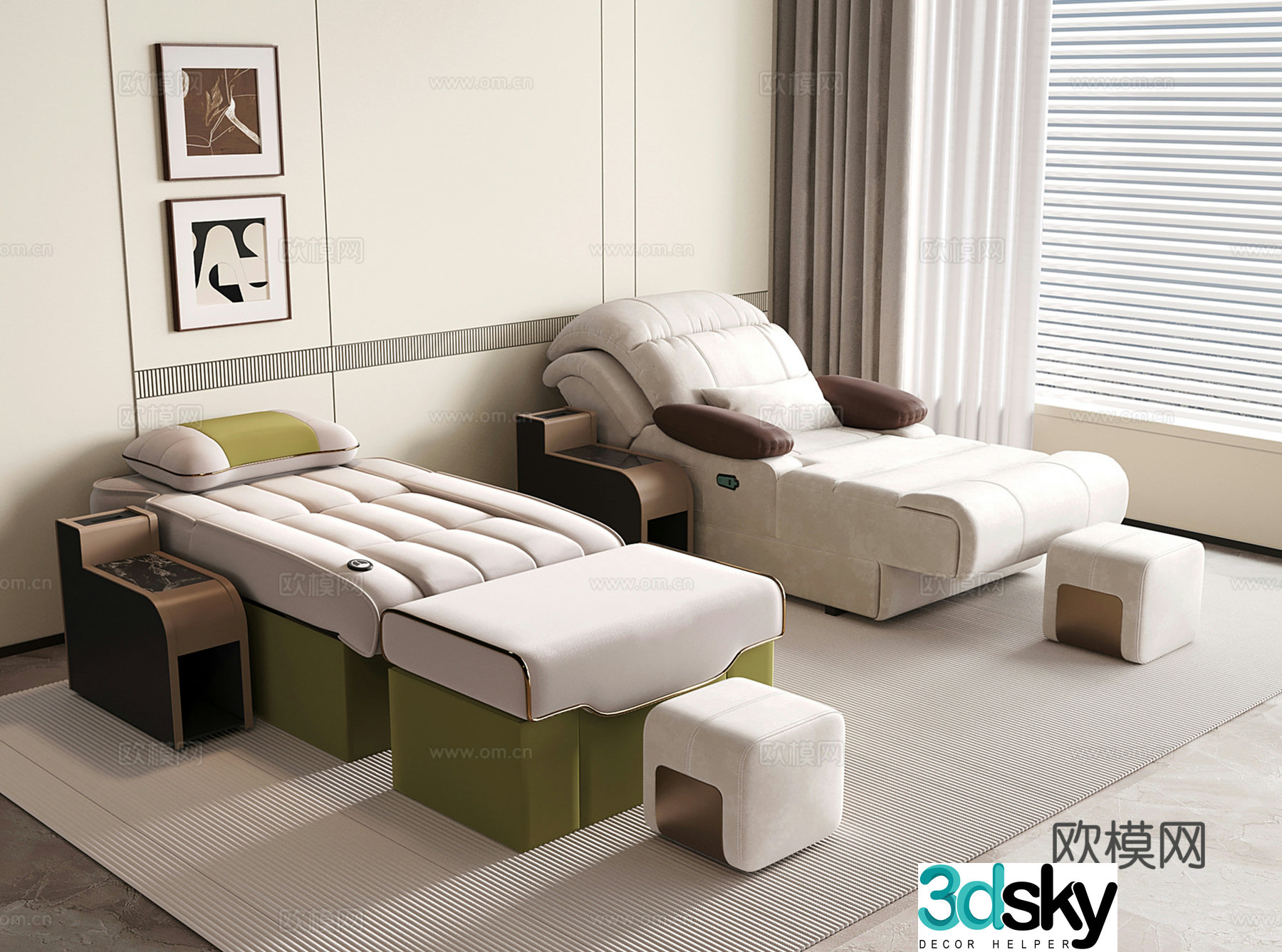 Modern foot massage shop massage chair massage table electric imperial couch electric sofa chair 3D model