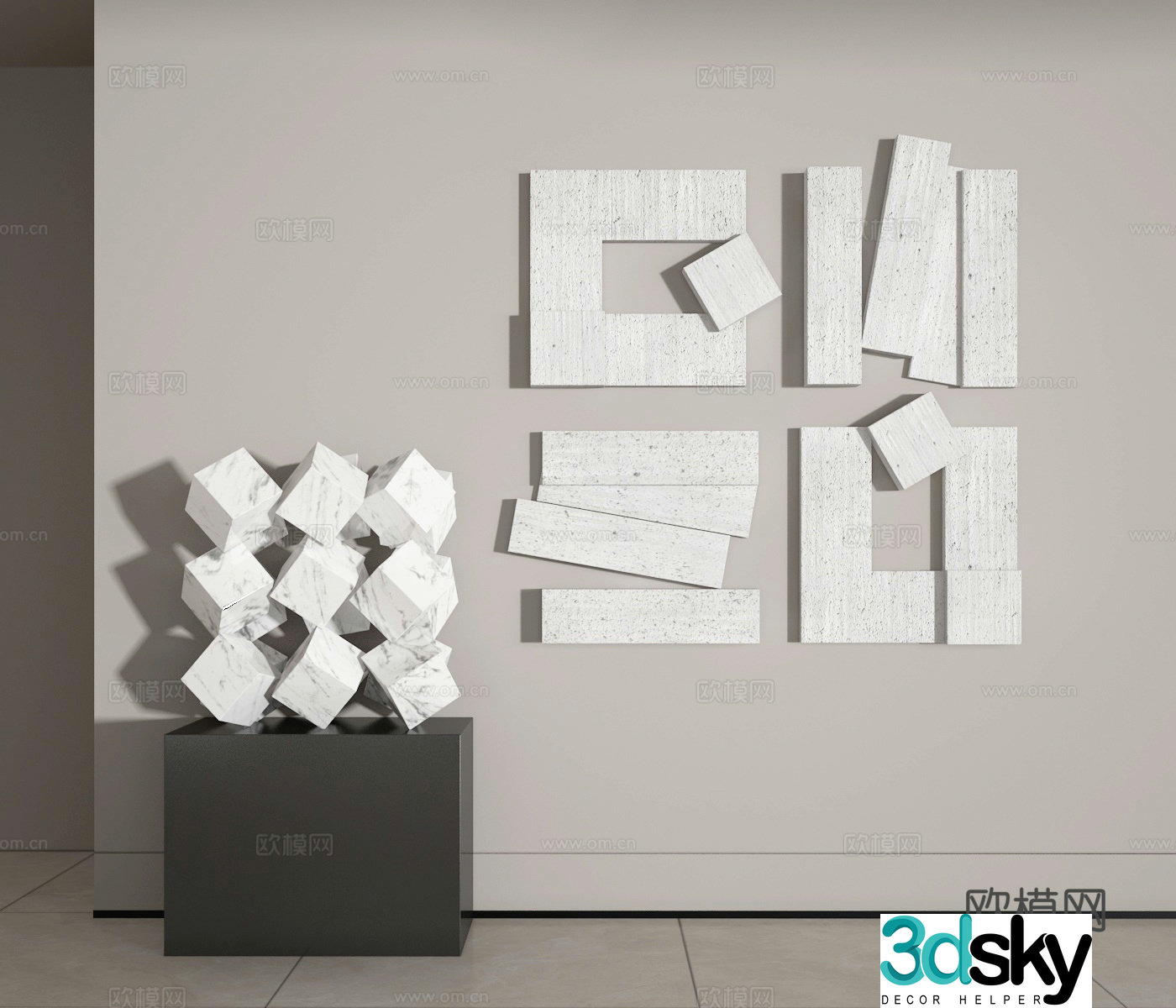 3D wall decoration model