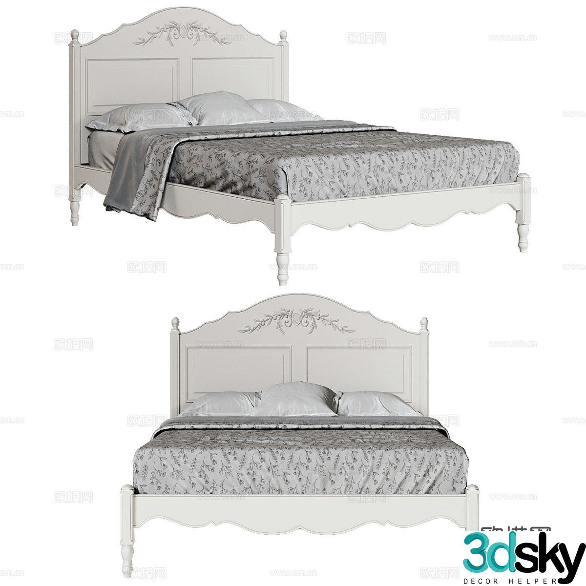 Double bed 3d model