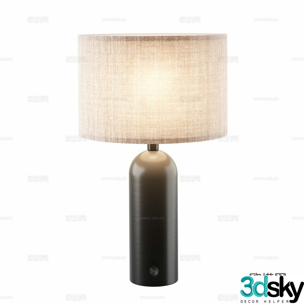 Modern Italian minimalist fabric table lamp 3D model