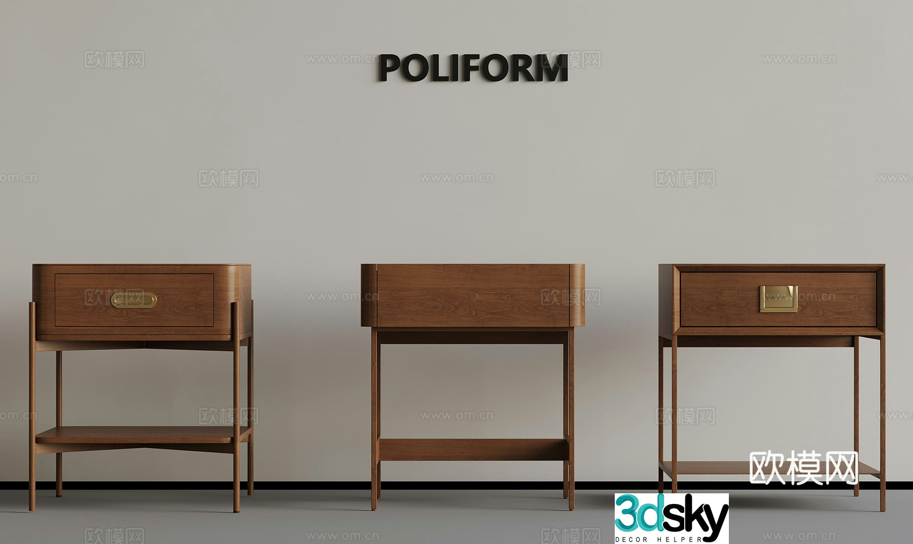 Bedside table New Chinese style bedside table 3D model