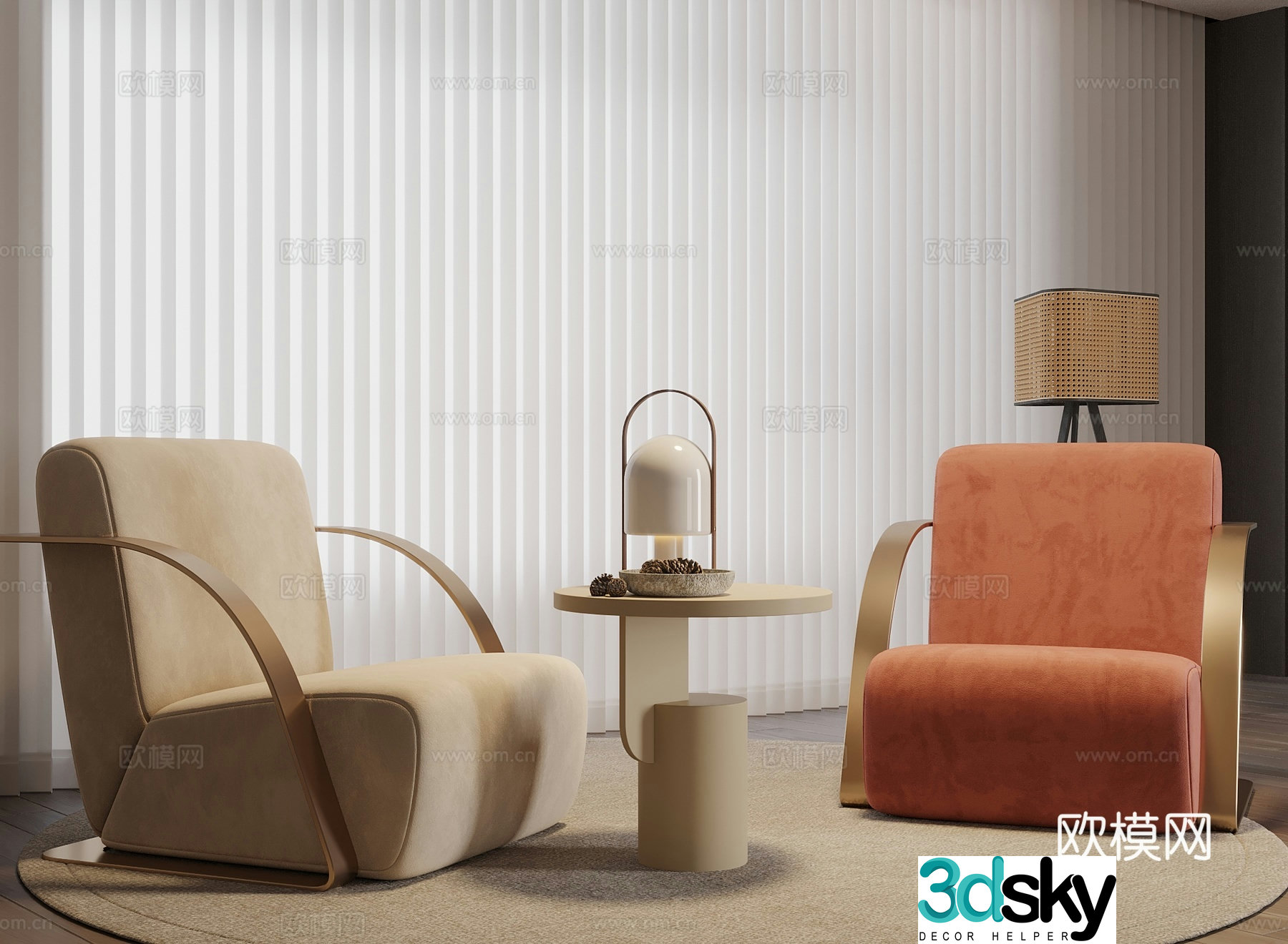 Modern casual chair chair 3d model
