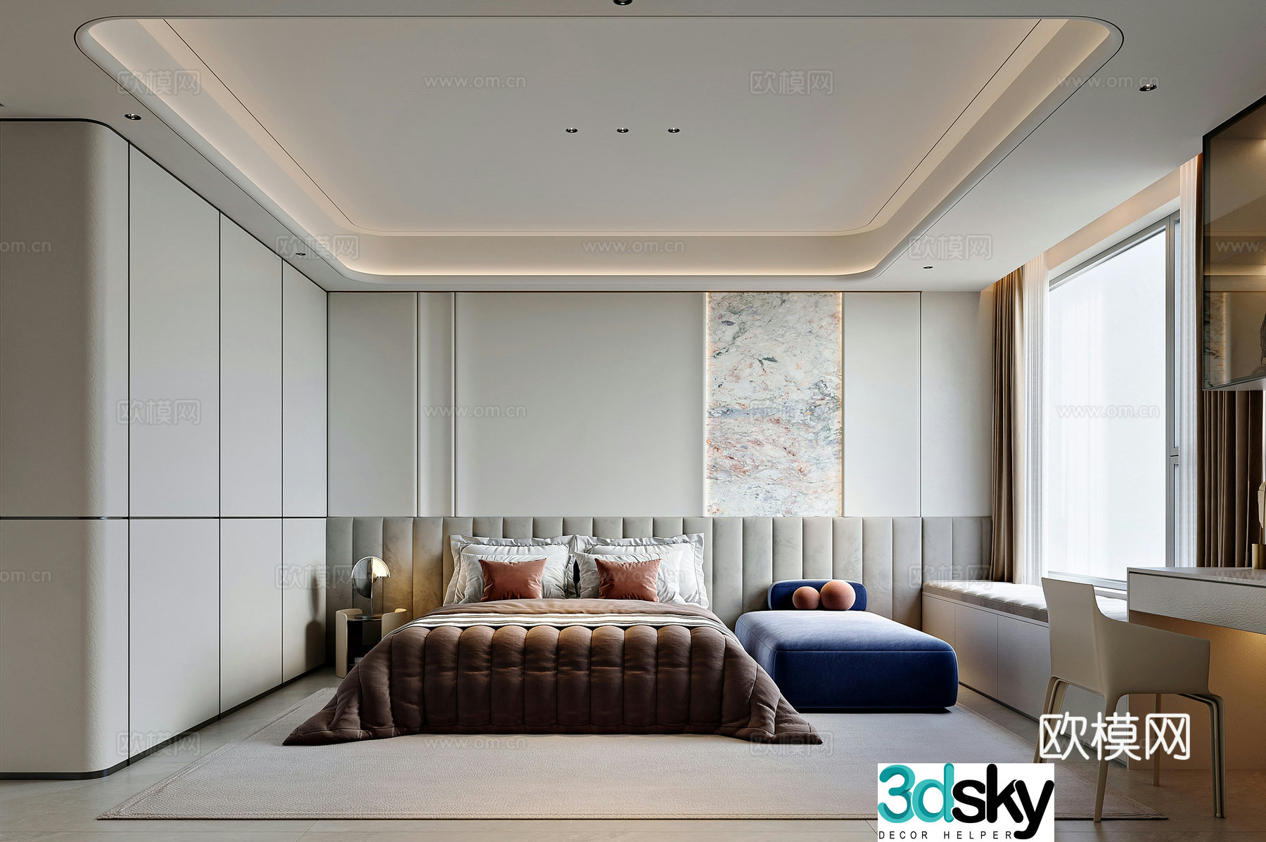 Modern style home bedroom 3d model