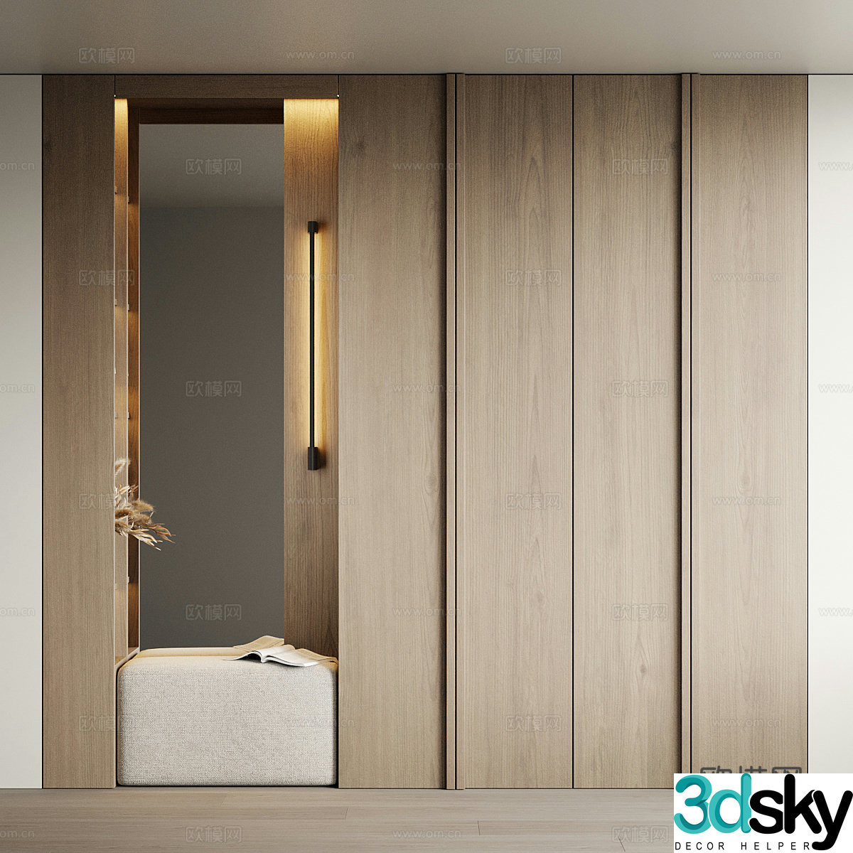 Modern minimalist shoe cabinet 3d model
