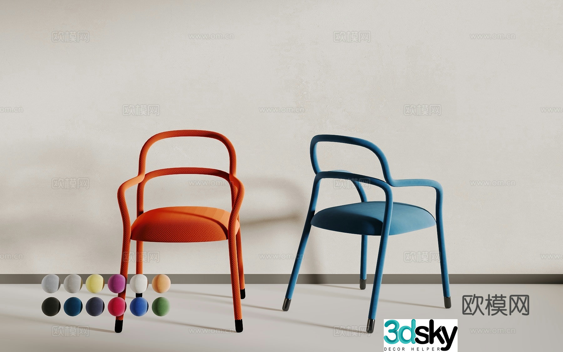 Modern single chair 3d model