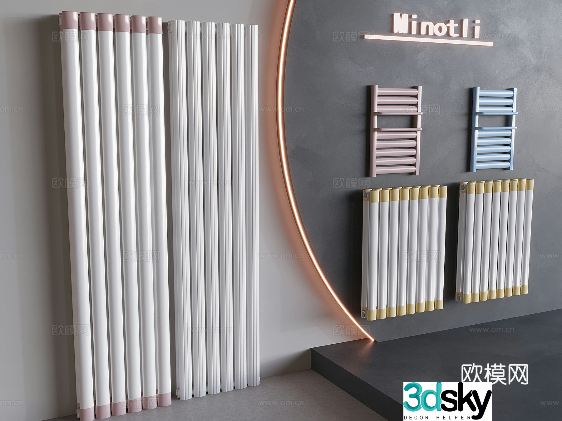 Wall-mounted heater radiator radiator towel rack 3d model