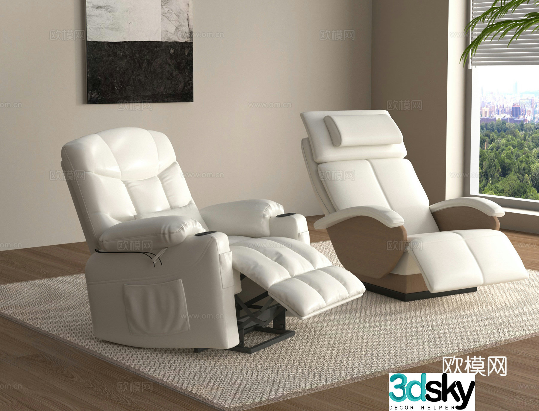 Massage chair recliner massage sofa 3d model