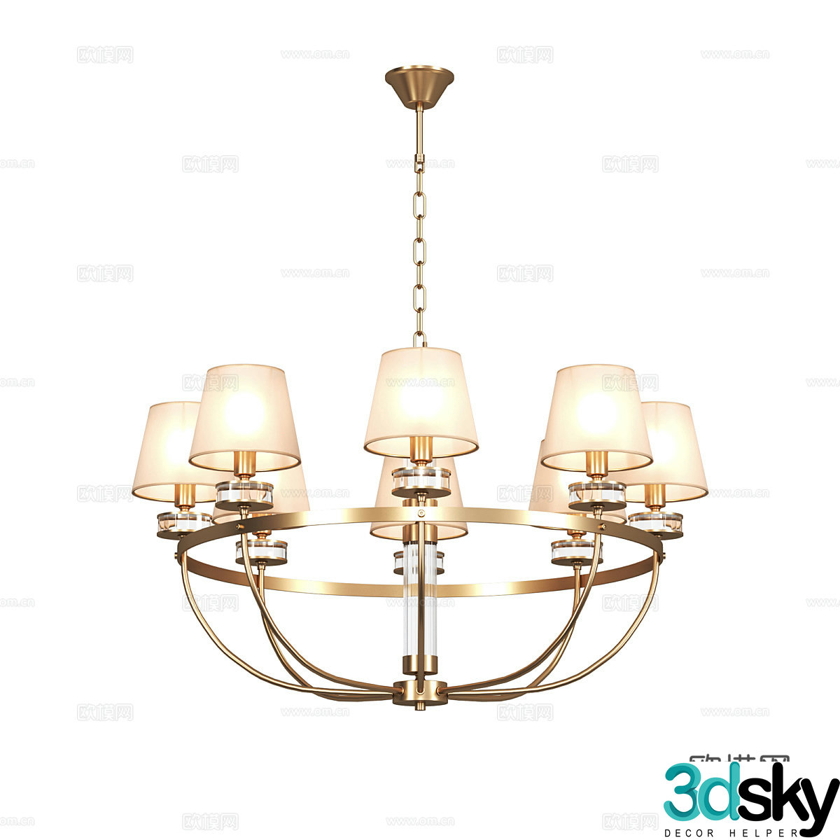 Modern simple light luxury chandeliers chandeliers simple chandeliers restaurant chandeliers glass chandeliers 3D model