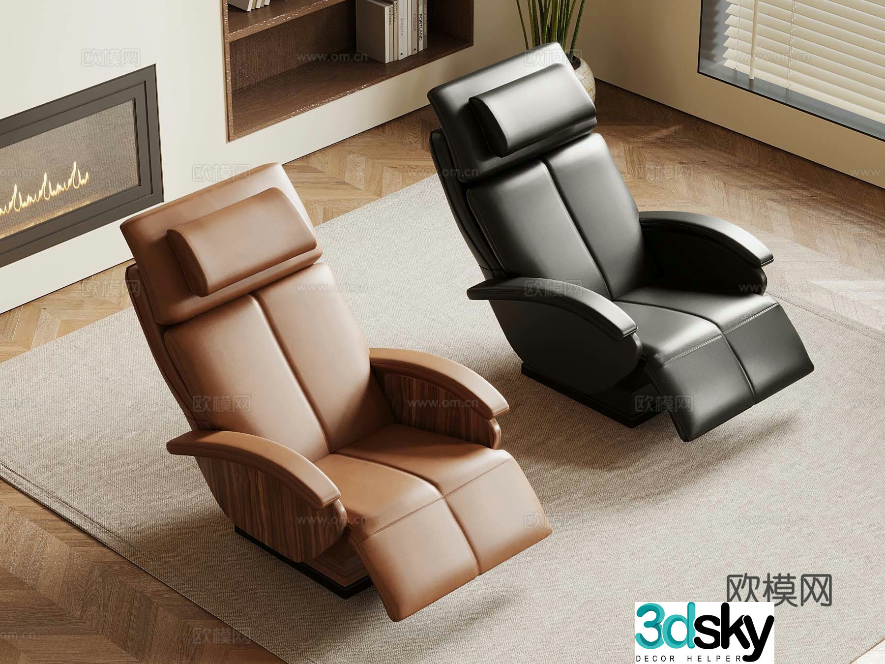 Modern lounge chair leather lounge chair care bed massage chair 3d model