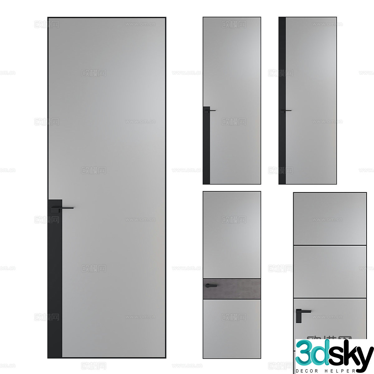 Modern simple single-open door door simple room door entrance door bedroom door 3d model