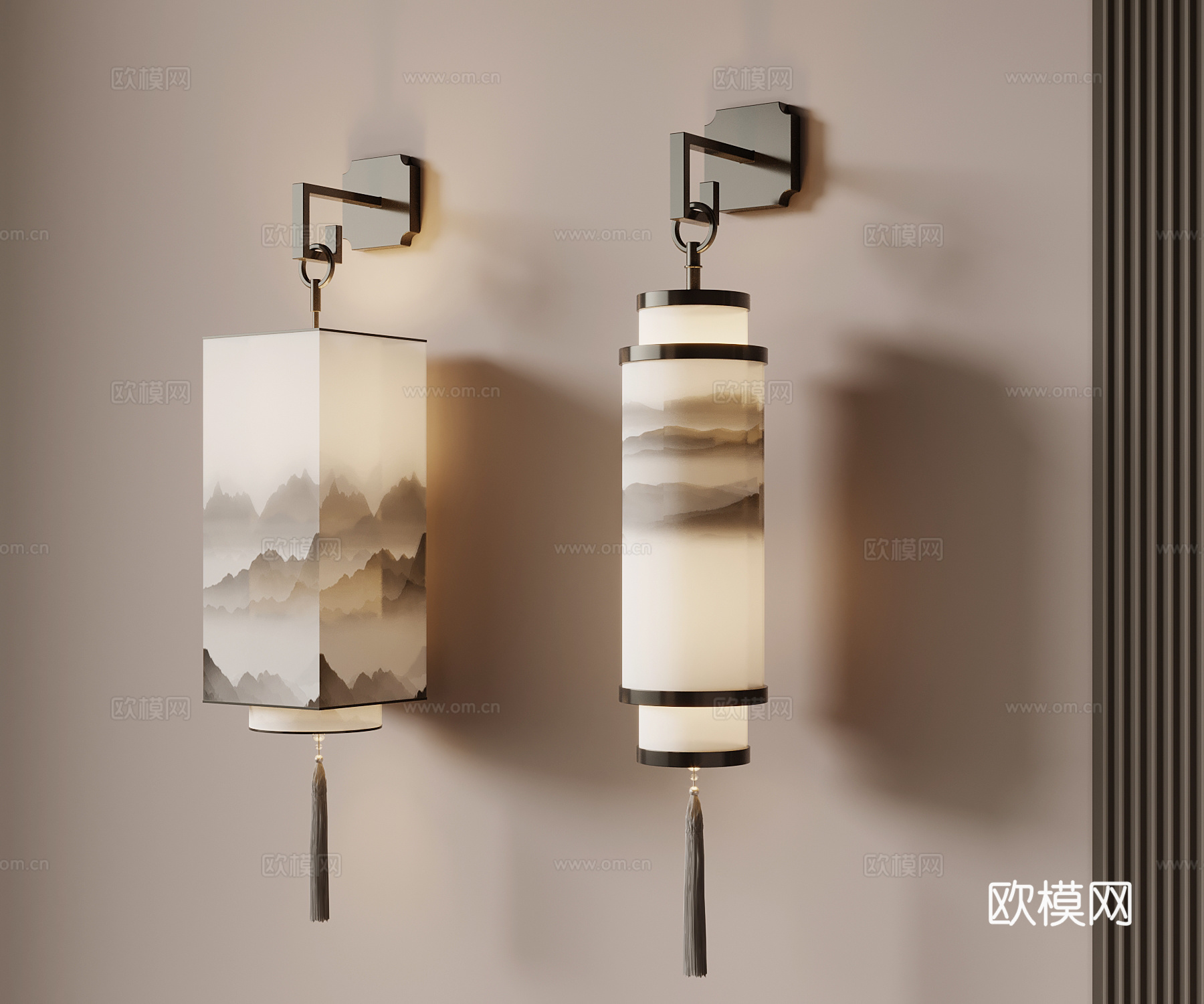 New Chinese wall lamp Chinese wall lamp 3D model