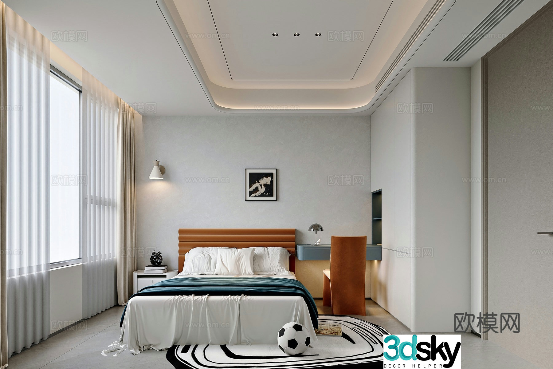 Modern style home bedroom 3d model