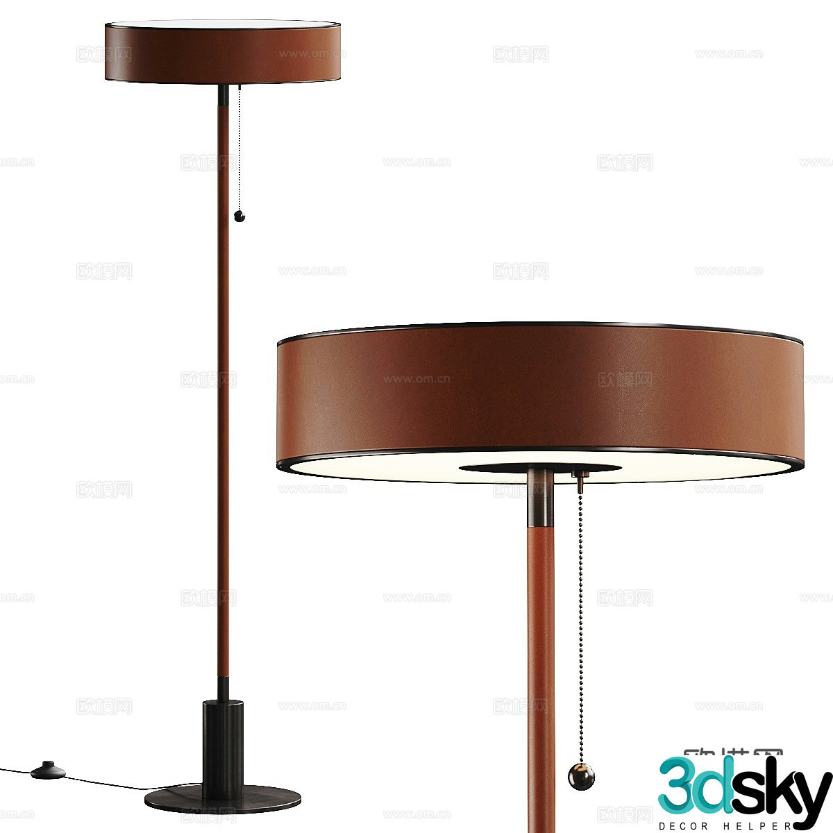 Modern light luxury minimalist floor lamp 3D model