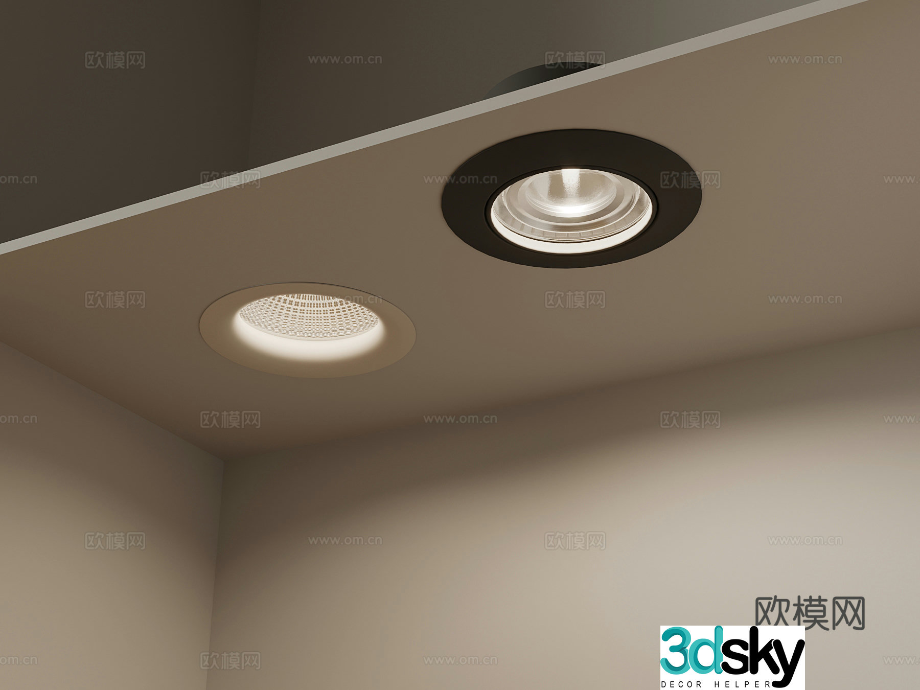 Modern downlight spotlight embedded downlight 3D model