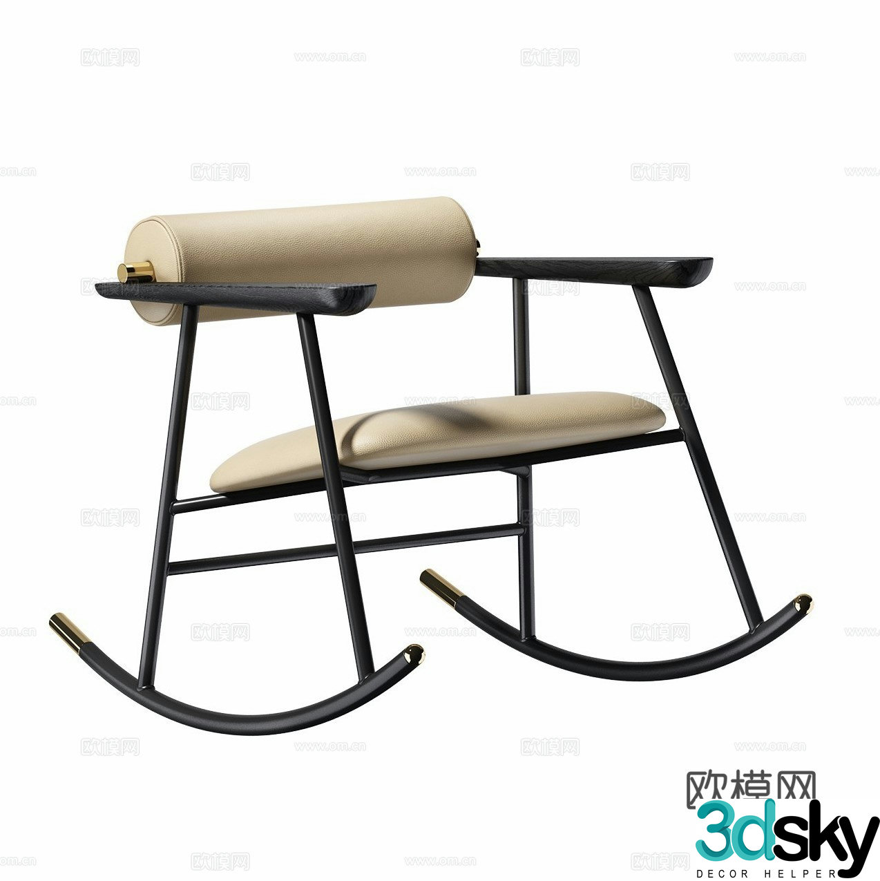 New Chinese style leisure chair rocking chair 3d model