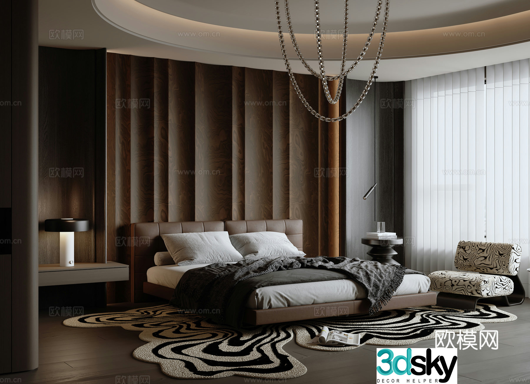 Modern Italian bedroom 3d model