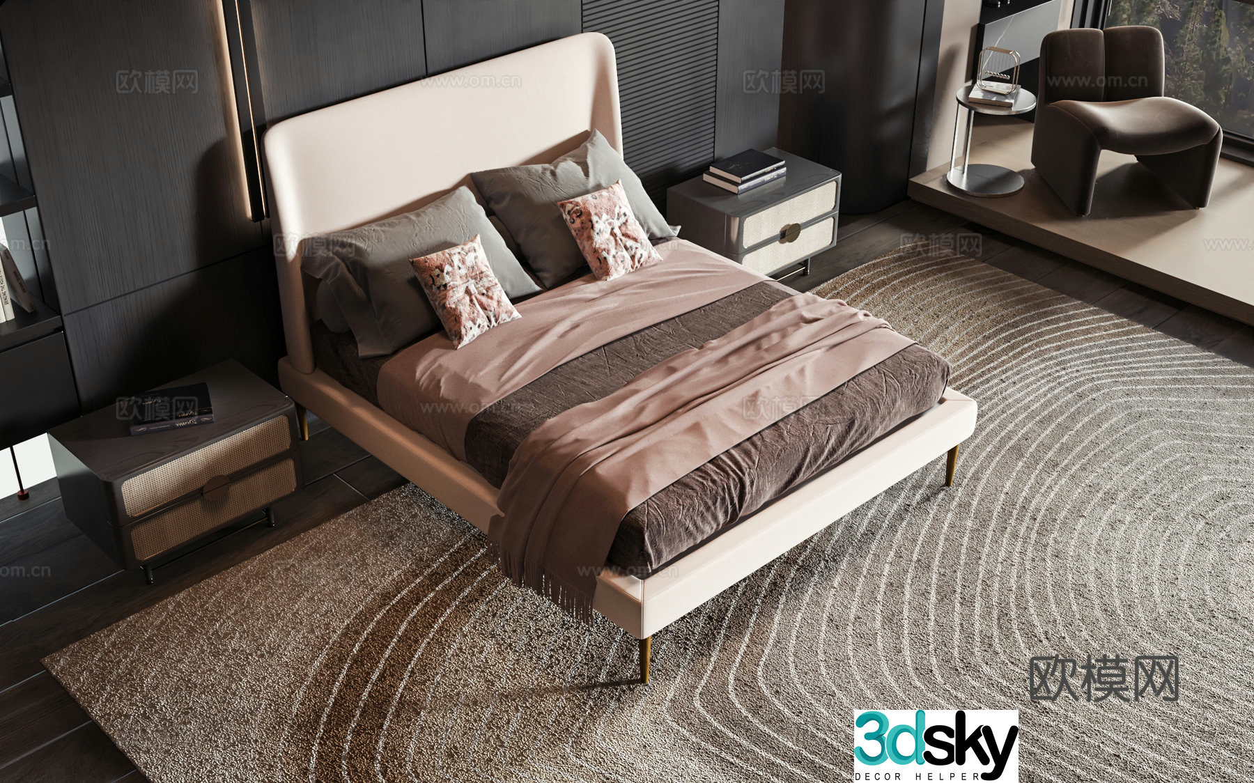 Modern style product bed 3d model