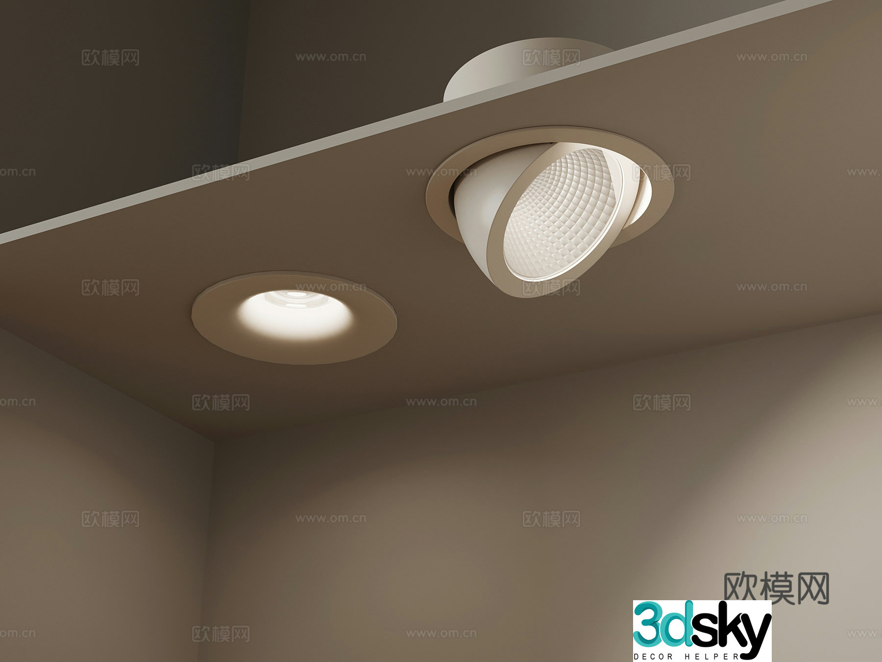 Modern downlight spotlight embedded downlight 3D model