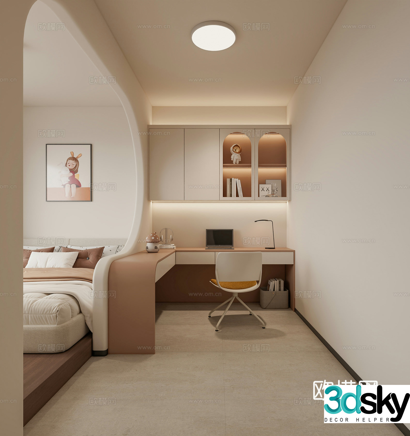 Modern children’s room Girl’s room-20143d model