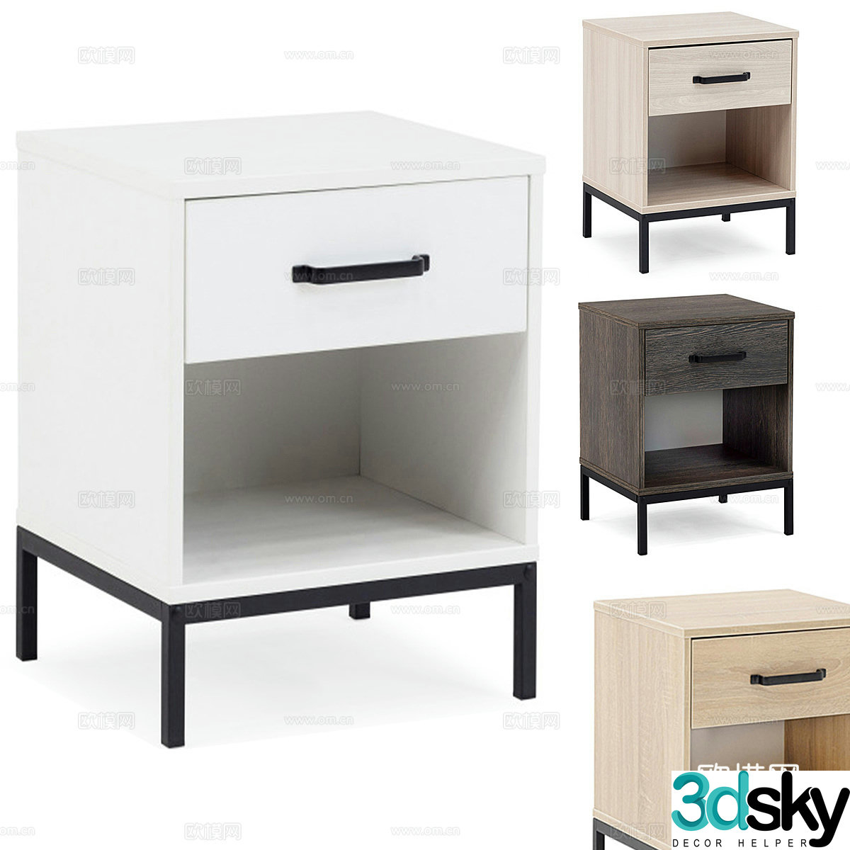 Nordic simple bedside table bedside table simple bedside table living room bedside table 3D model