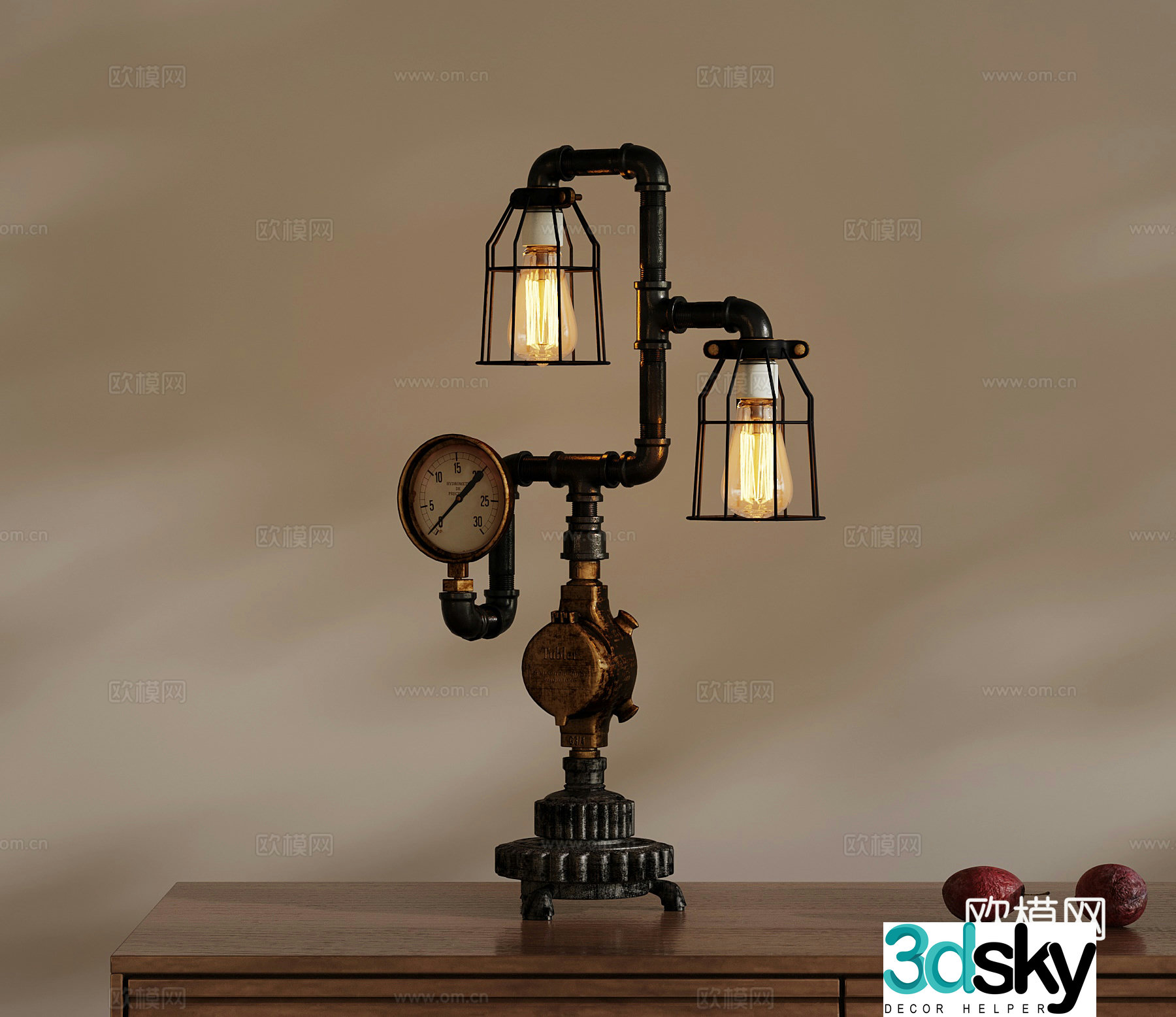 Table lamp Industrial table lamp 3D model