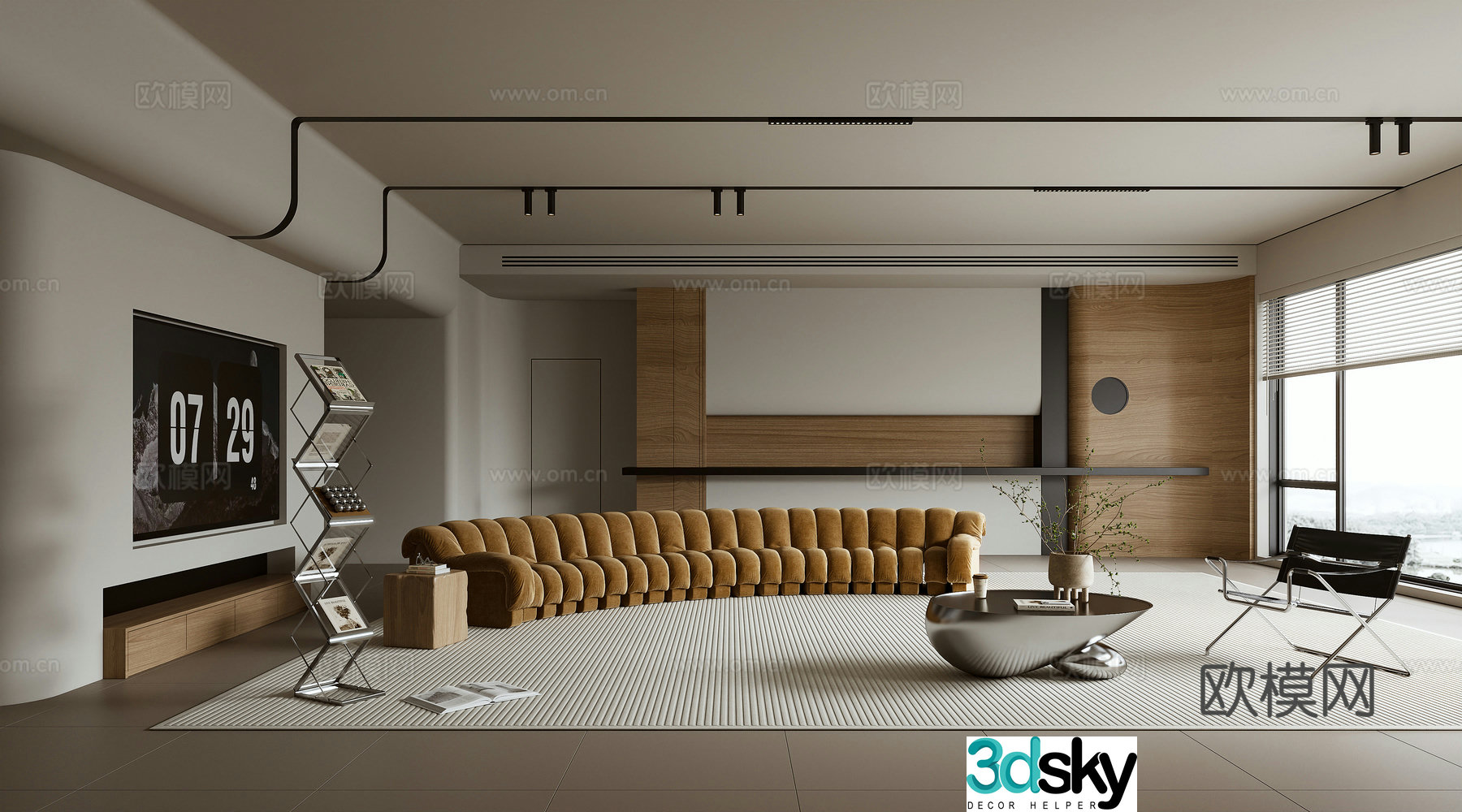 Minimalist living room 3d model
