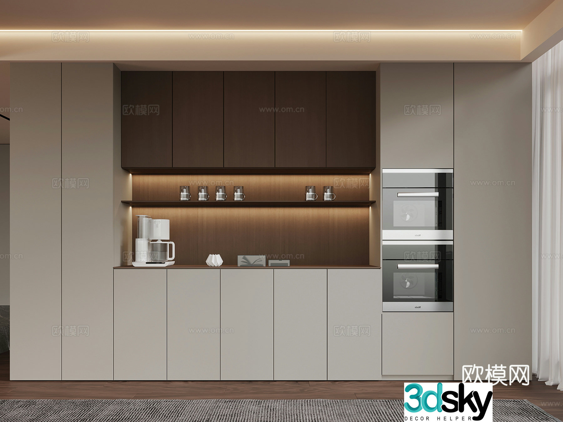 Modern sideboard wine cabinet 3d model