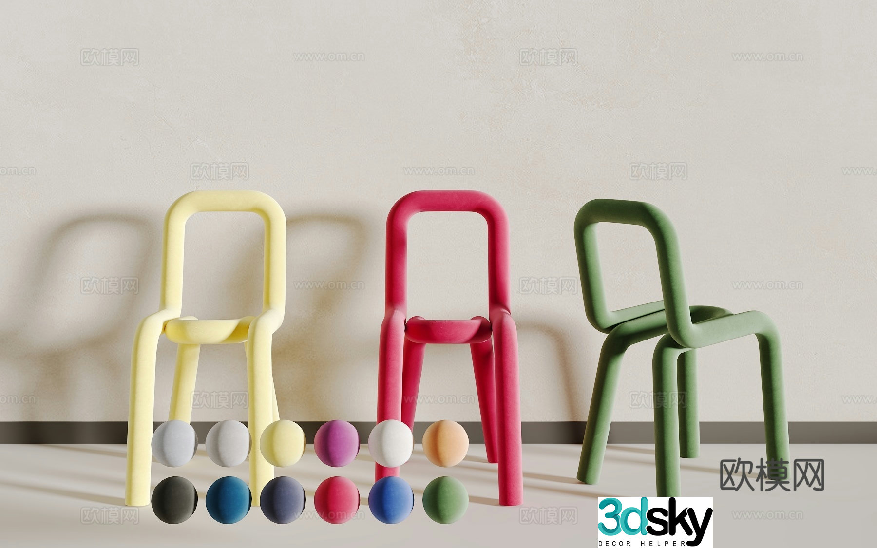 Modern single chair 3d model