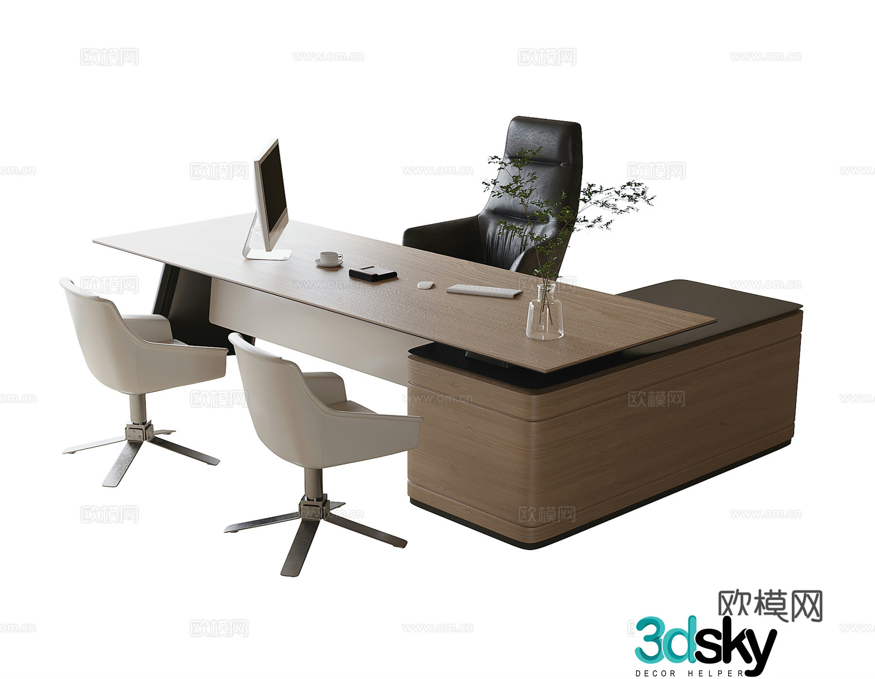 Modern boss office desk chair office chair table desk chair 3d model