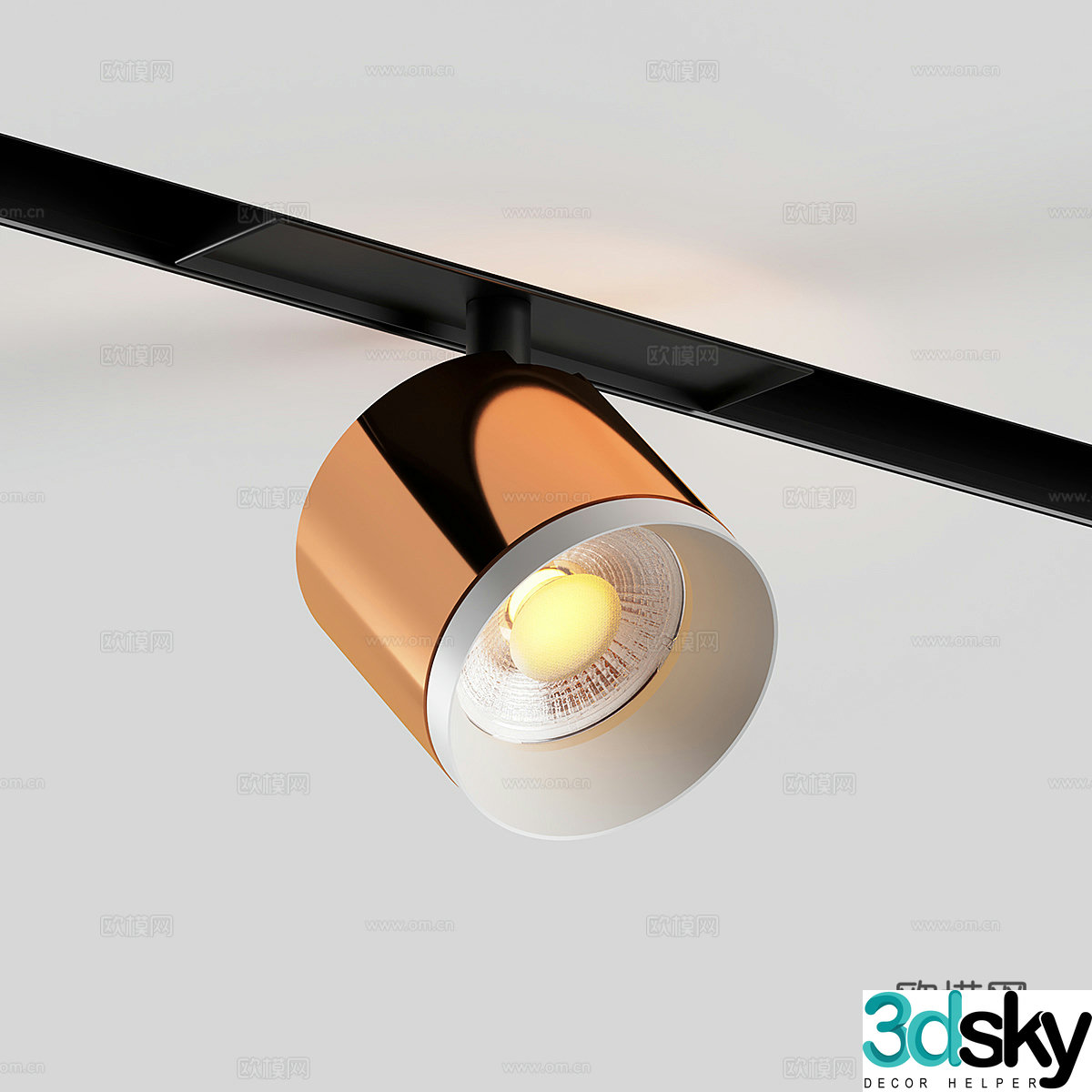 Modern minimalist magnetic track light 3D model