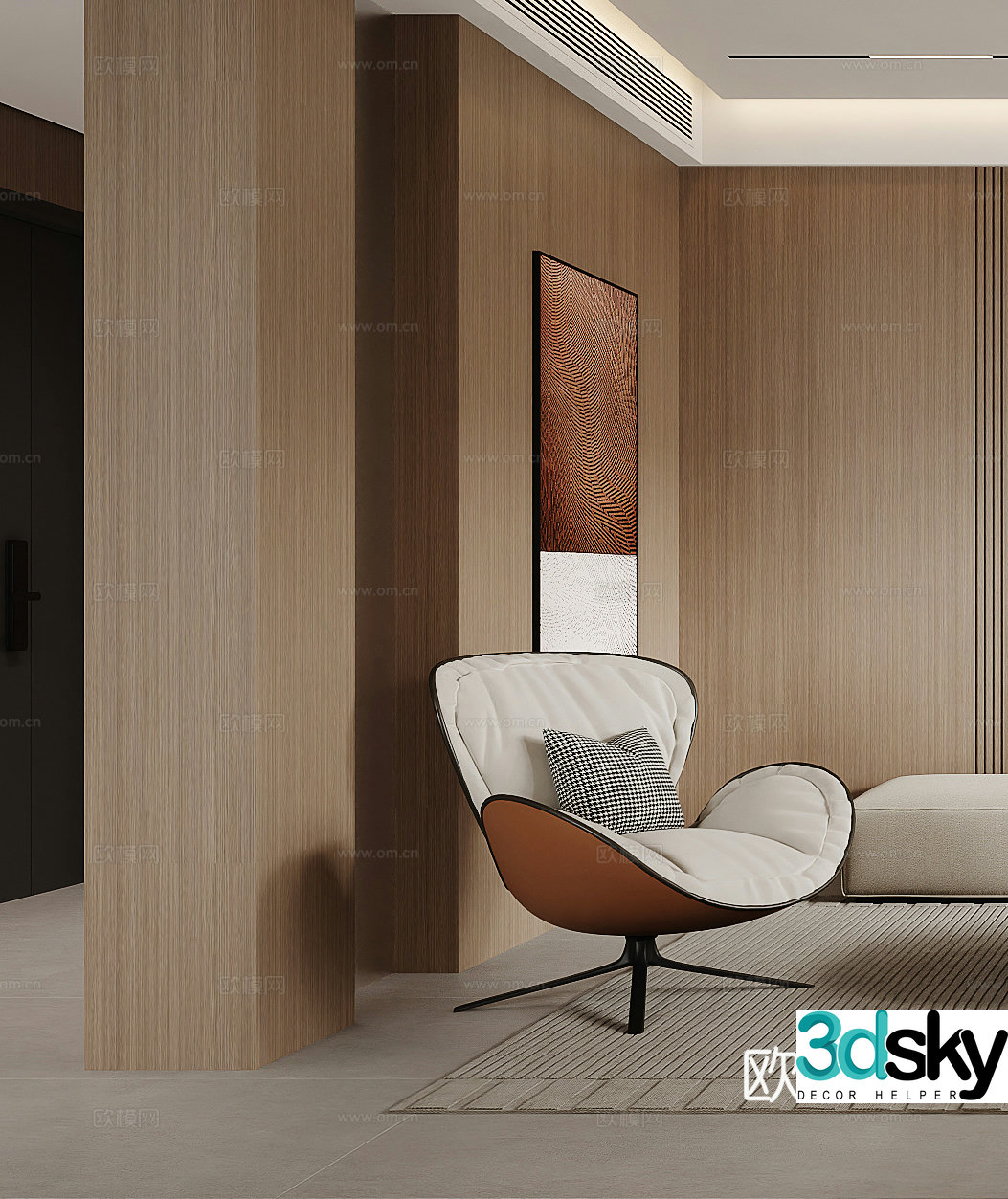 Modern casual chair Single chair Side table Angle table Italian casual chair Book chair G9083d model