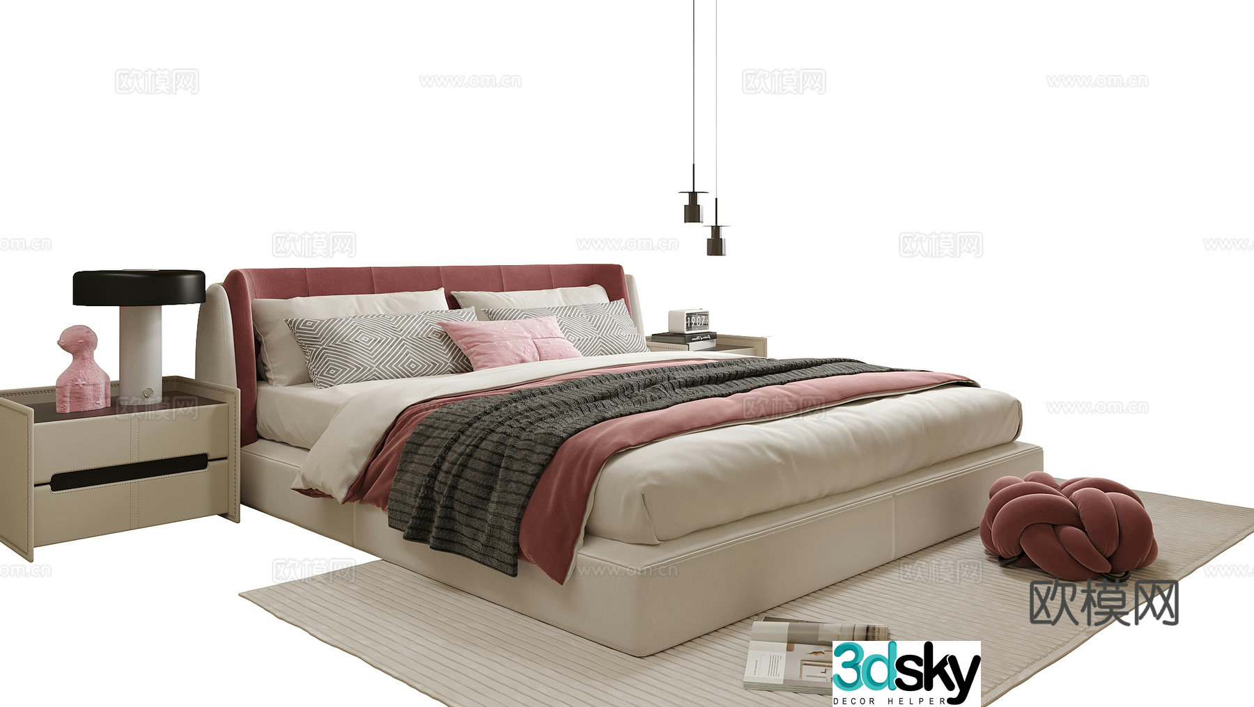 Modern children’s bed nightstand 3d model