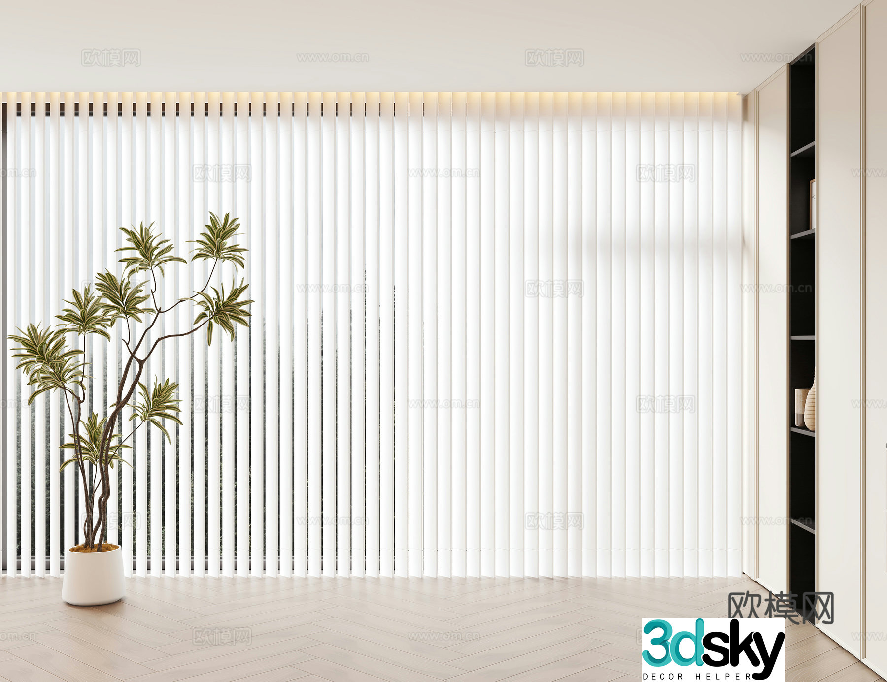 Modern dream curtain curtain gauze curtain 3d model