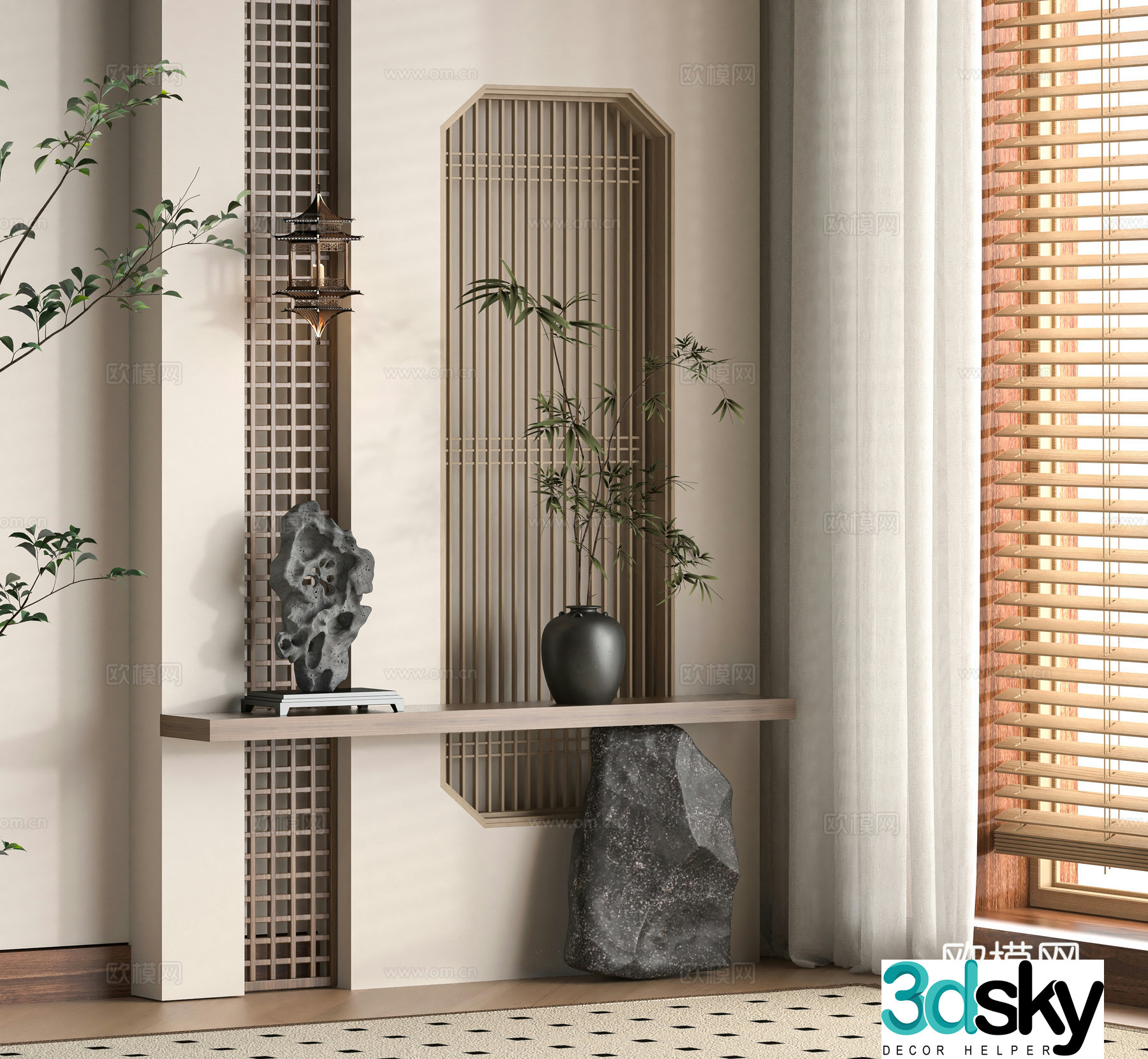 New Chinese style entrance 3D model