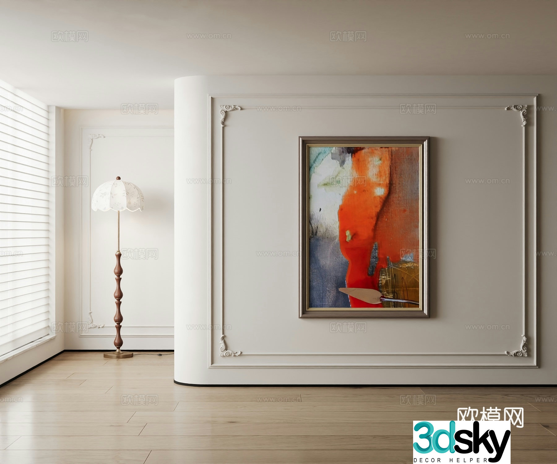 American decorative painting 3d model
