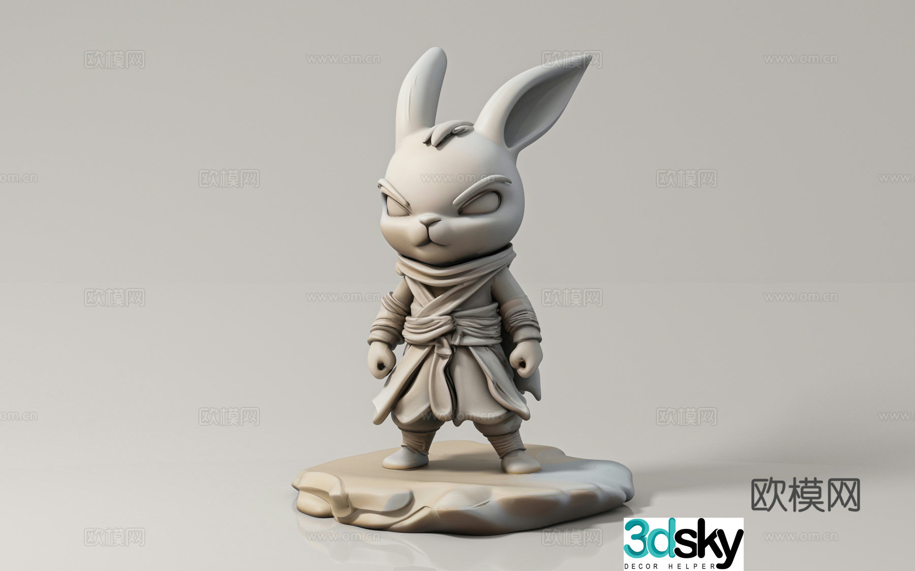 Rabbit sculpture cartoon character rabbit hero sculpture statue figure ornament toy doll trendy 3d model