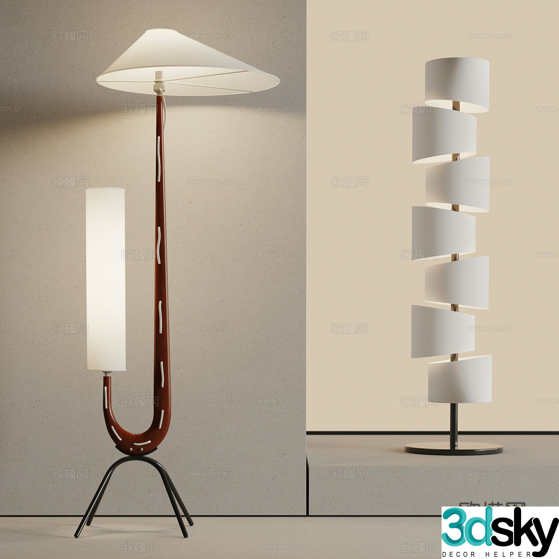 Modern Jijifeng Floor Lamp Indoor Art Floor Lamp 3D Model