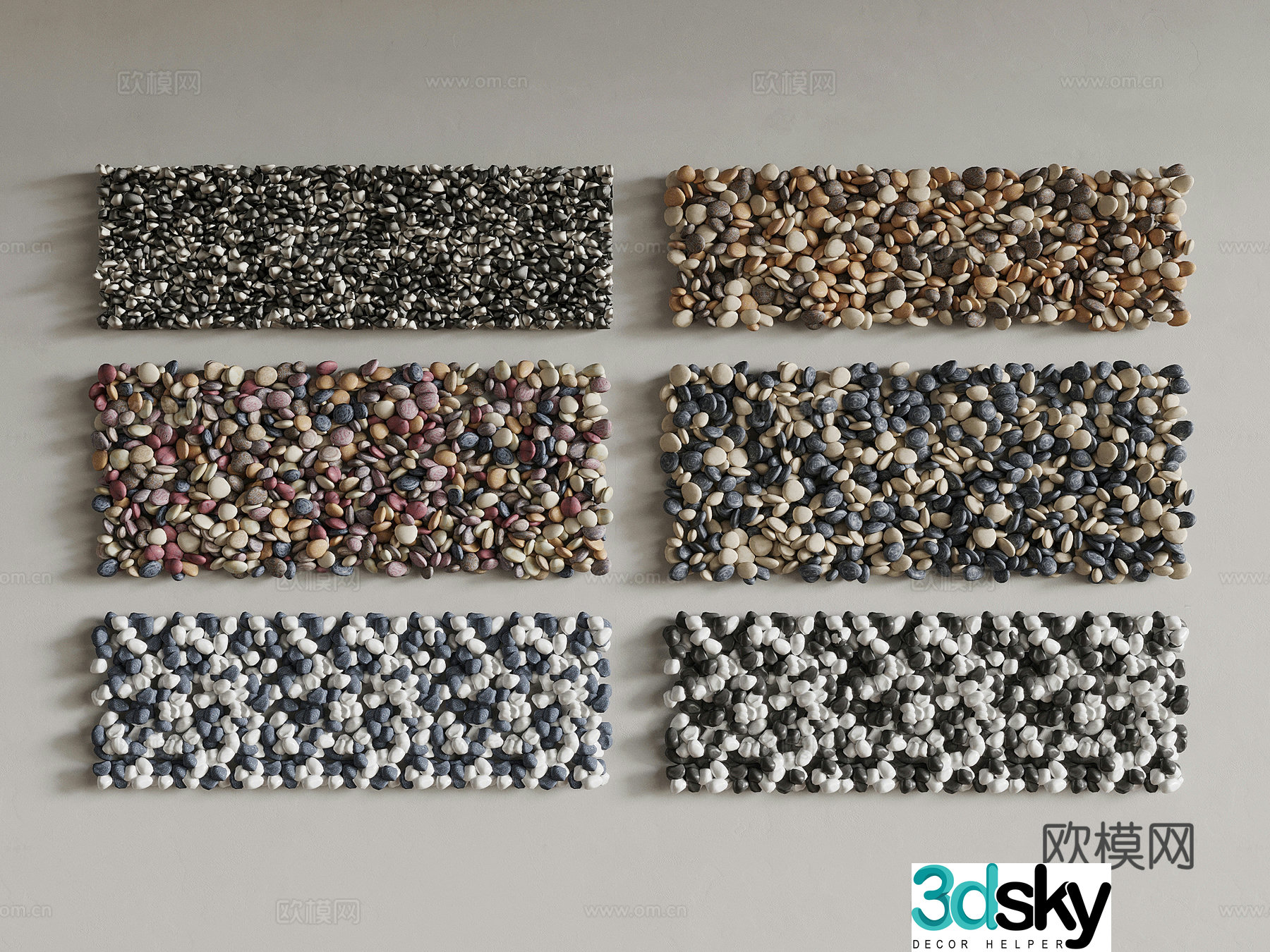 Pebbles Modern Pebbles Stone Gravel 3D Model