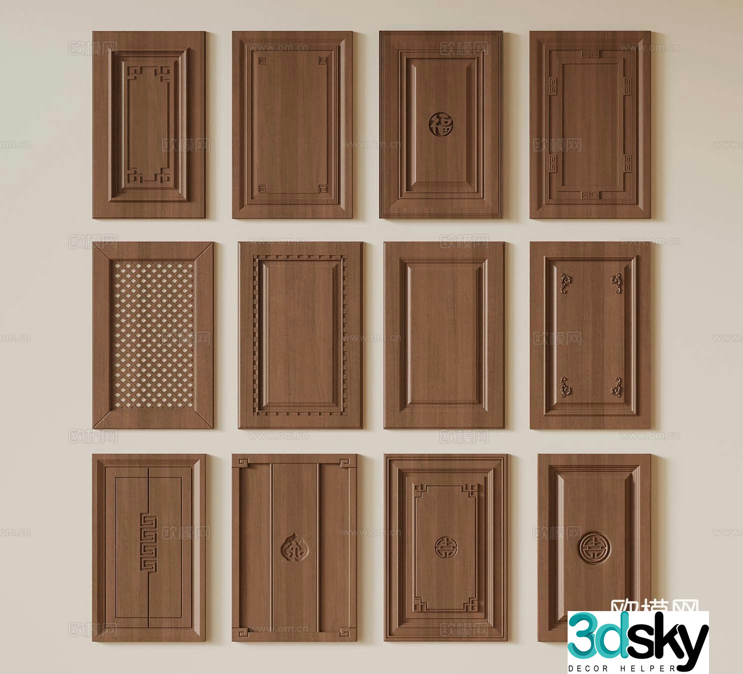 New Chinese cabinet door 3D model