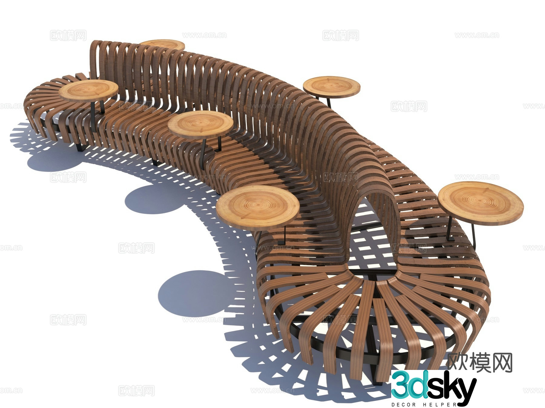 Modern style mall chair 3d model