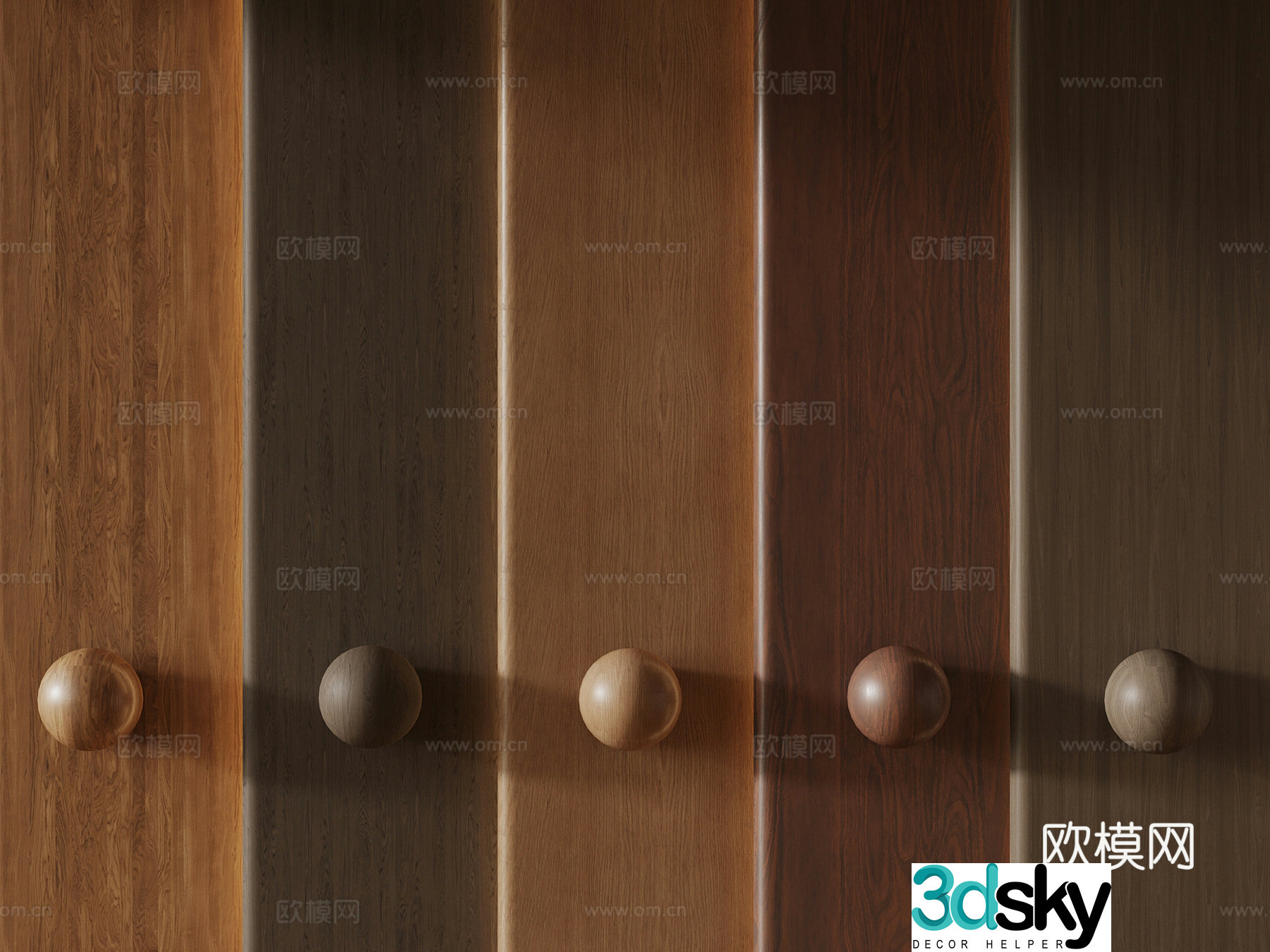 Modern wall panel Wood grain wall panel 3d model