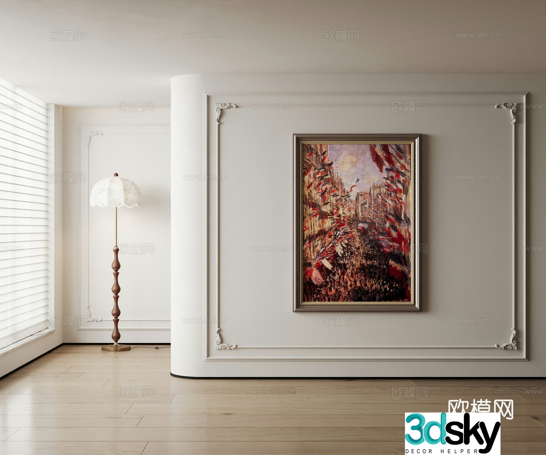 American decorative painting 3d model